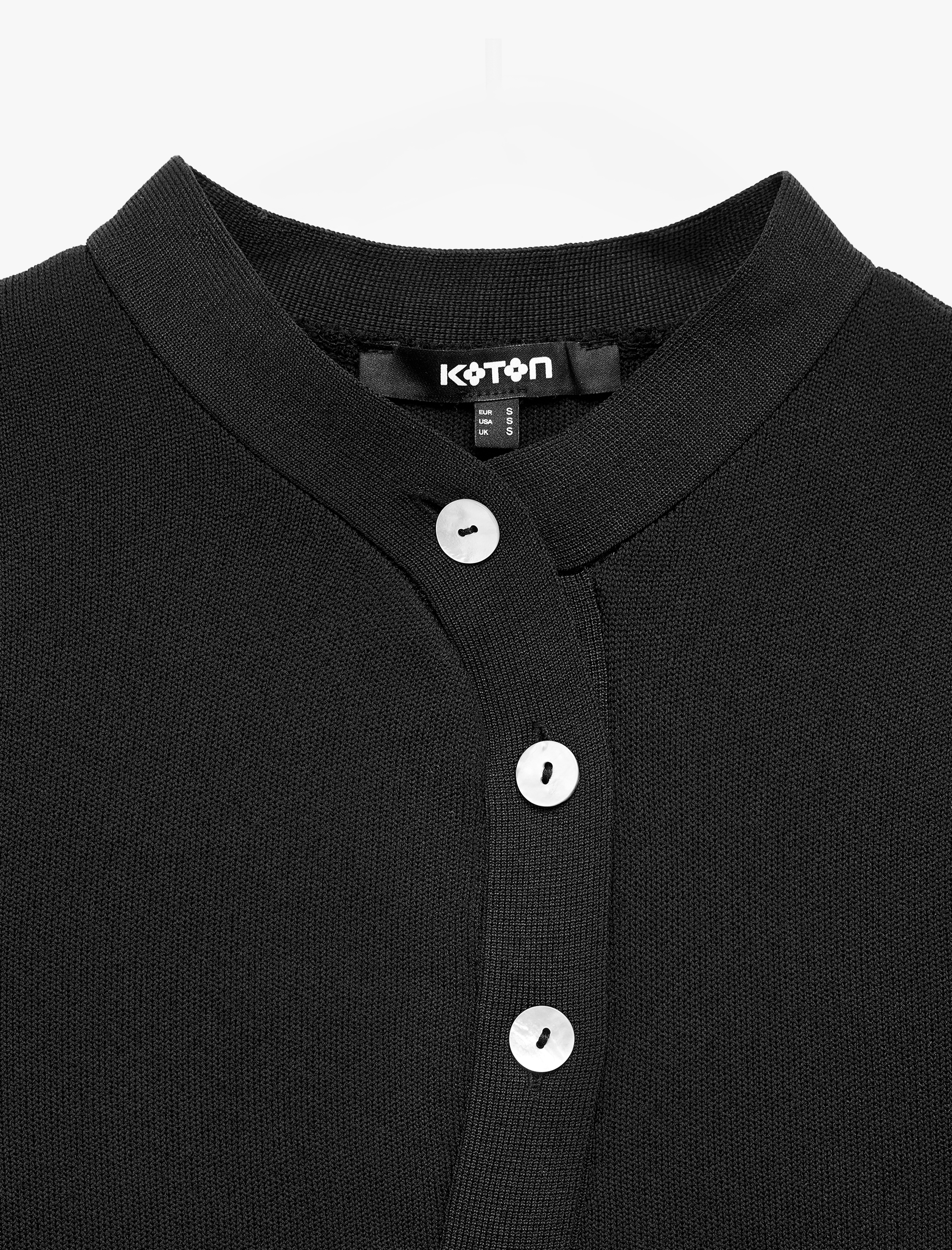 Koton Regular Fit Kısa Kollu Bisiklet Yaka Asimetrik Triko Hırka görsel 3
