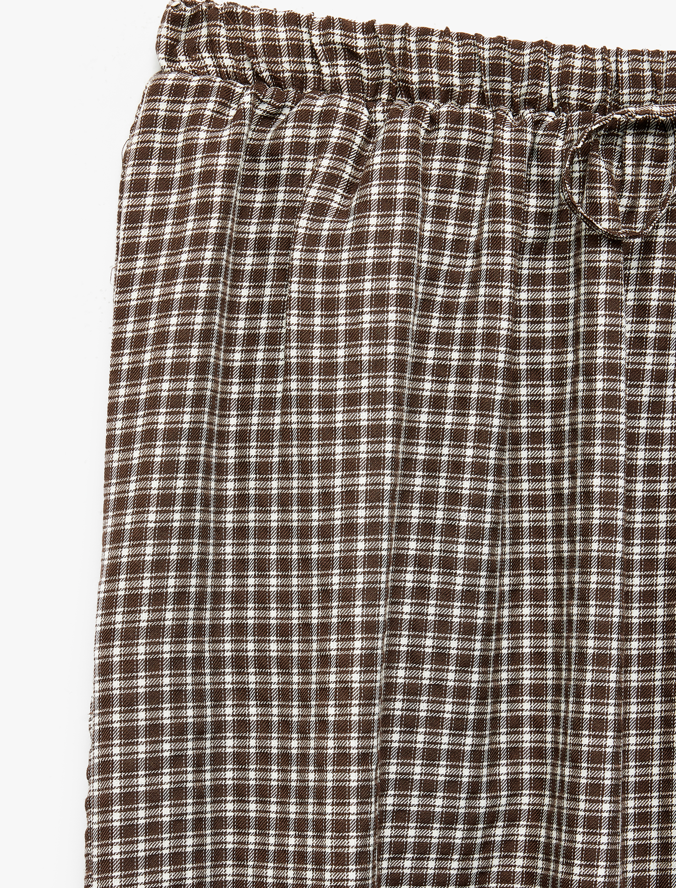   Balon Kesim Beli Lastikli Kareli Pijama Altı