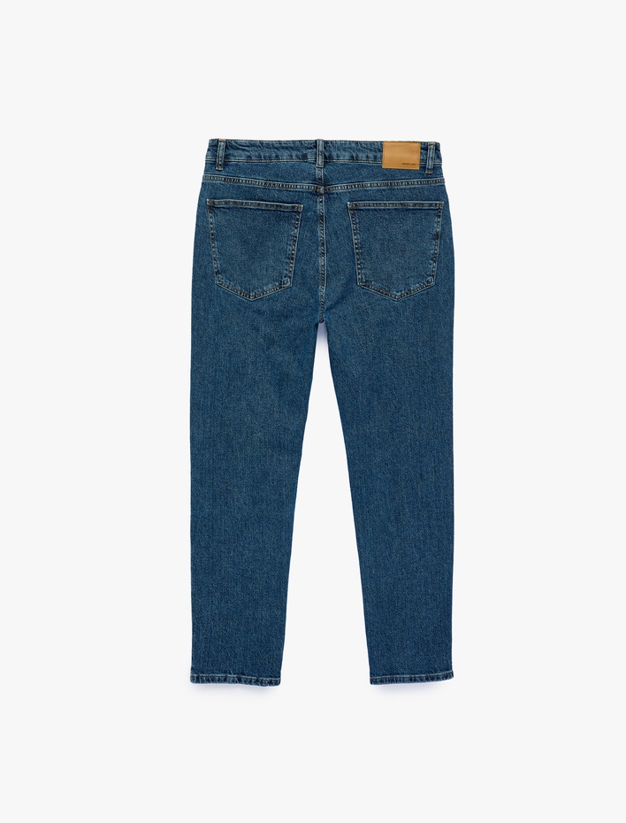  Pamuklu Normal Bel 5 Cepli Regular Tapered Jean Pantolon