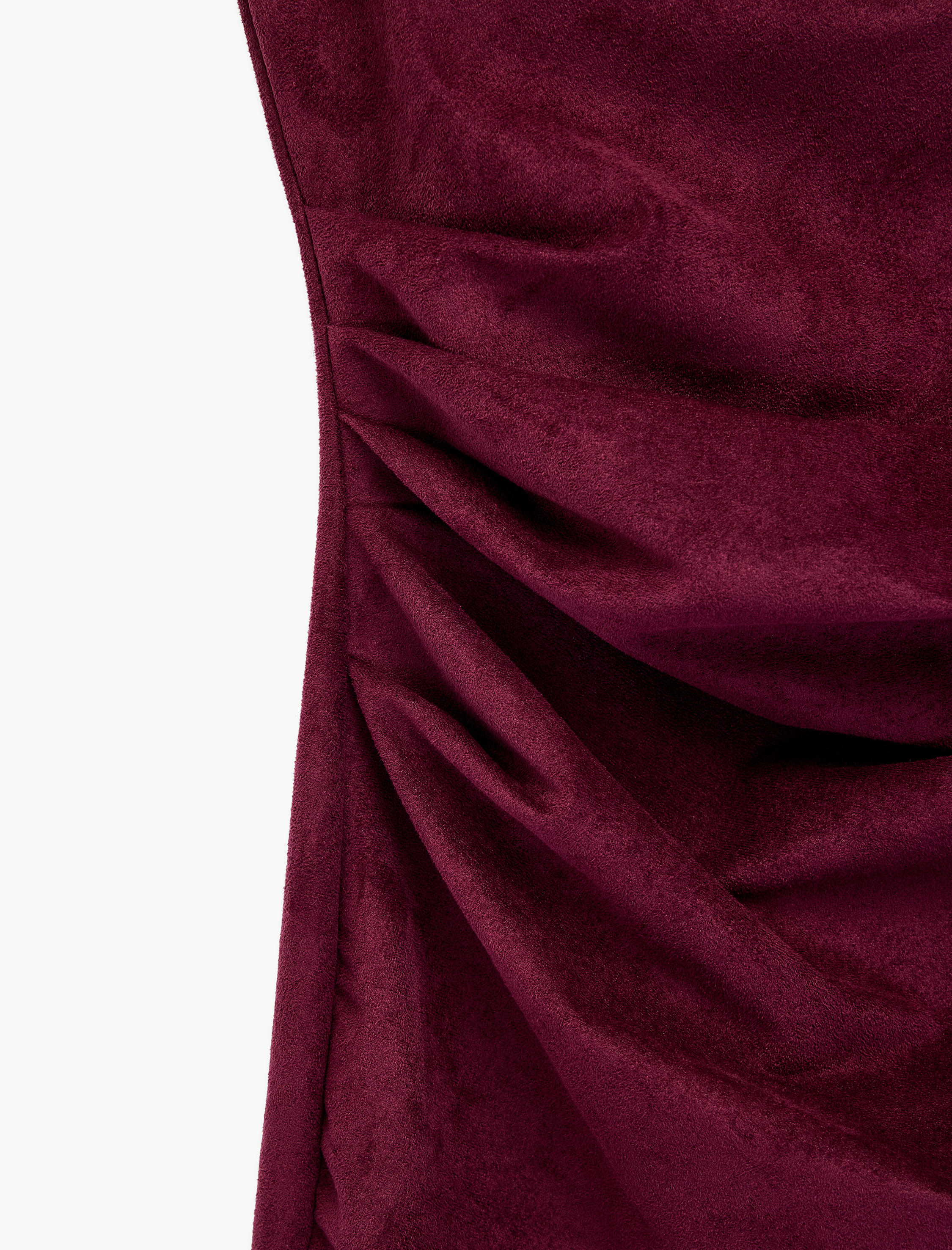   Drape Detaylı Dar Kesim Kolsuz Bodycon Dik Yaka Mini Elbise