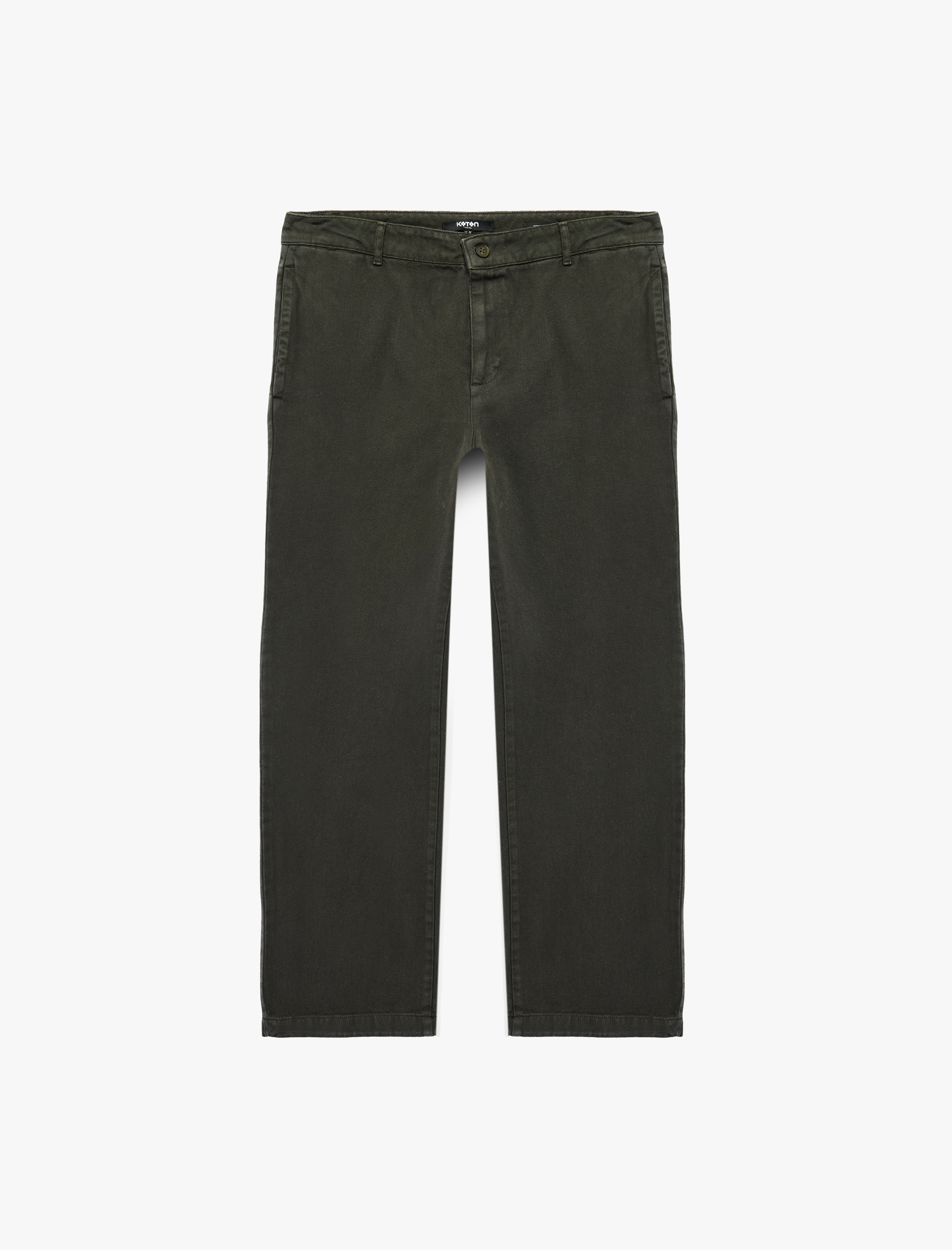   Pamuklu Normal Bel Düğmeli Cepli Gabardin Pantolon