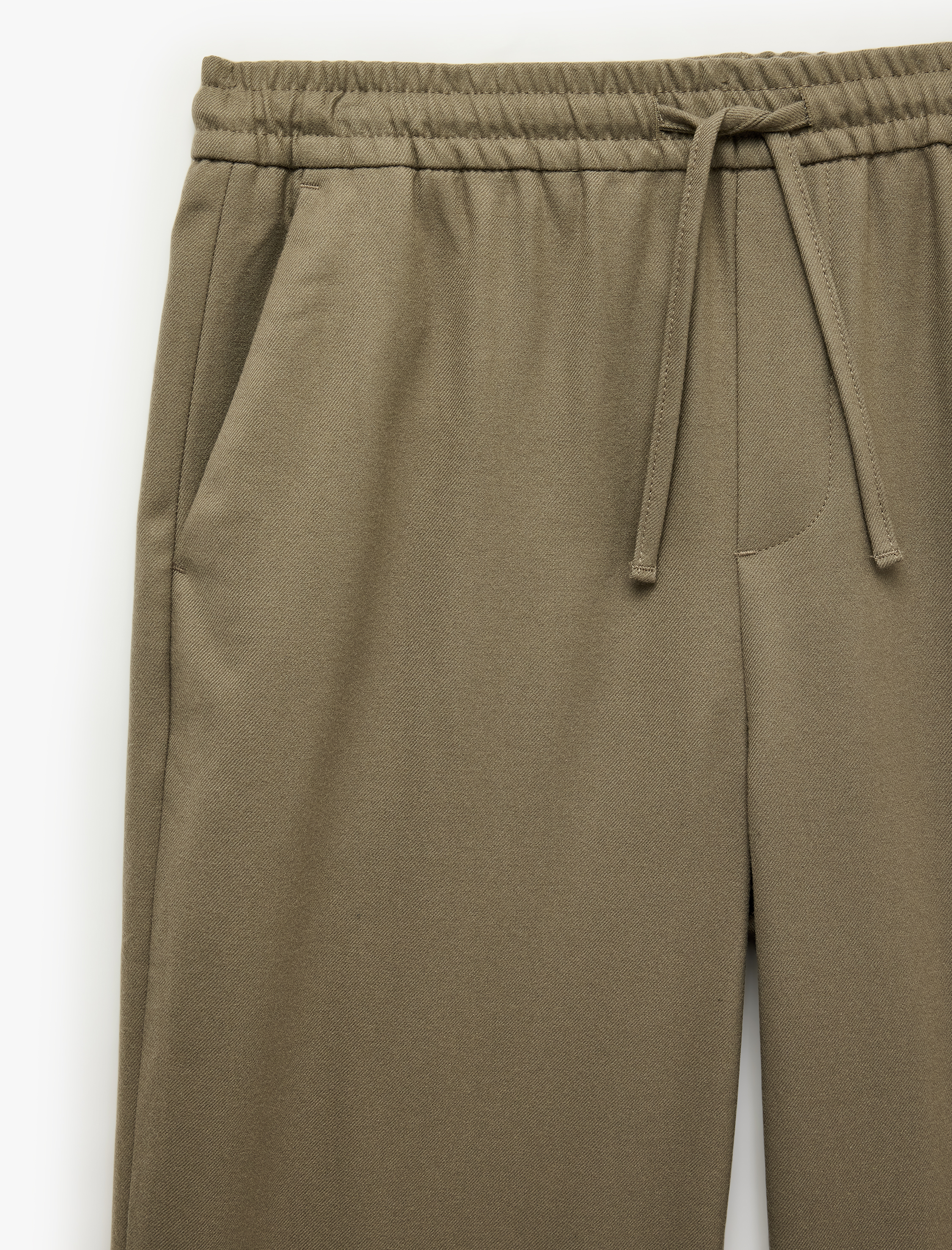   Beli Lastikli Bağcıklı Rahat Kalıp Geniş Paça Kumaş Pantolon