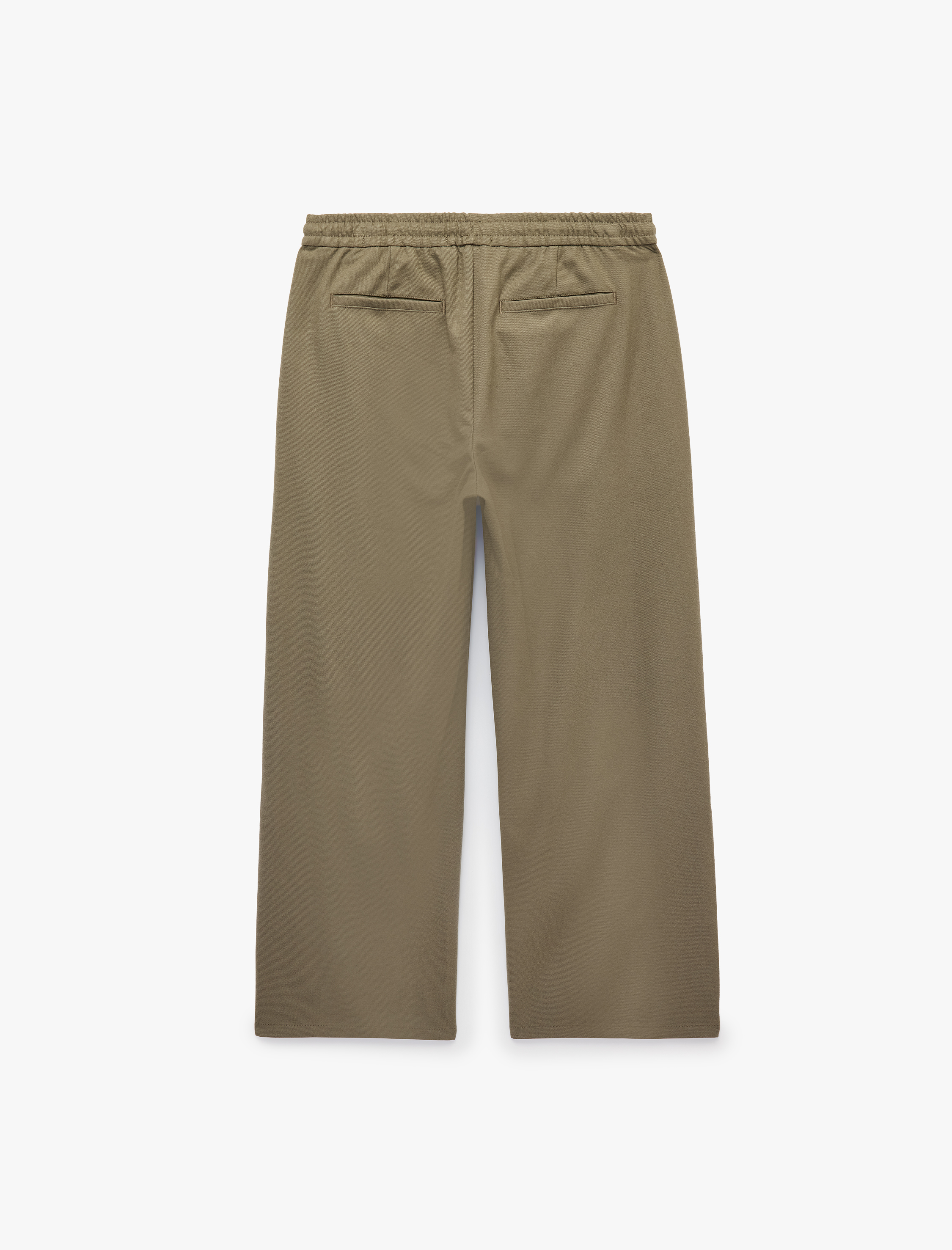   Beli Lastikli Bağcıklı Rahat Kalıp Geniş Paça Kumaş Pantolon