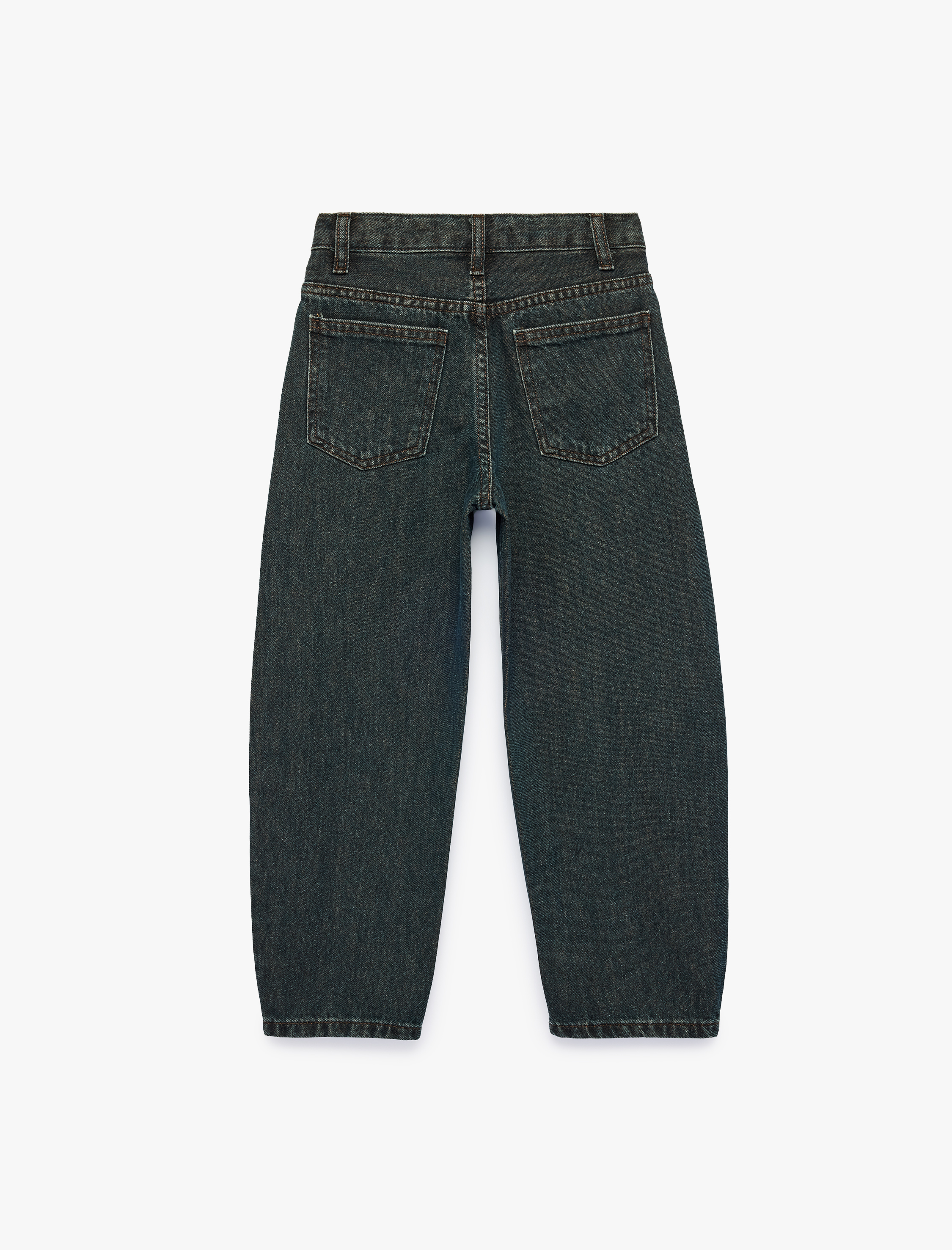  Erkek Çocuk Cepli Rahat Kesim Pamuklu Baggy Denim Pantolon