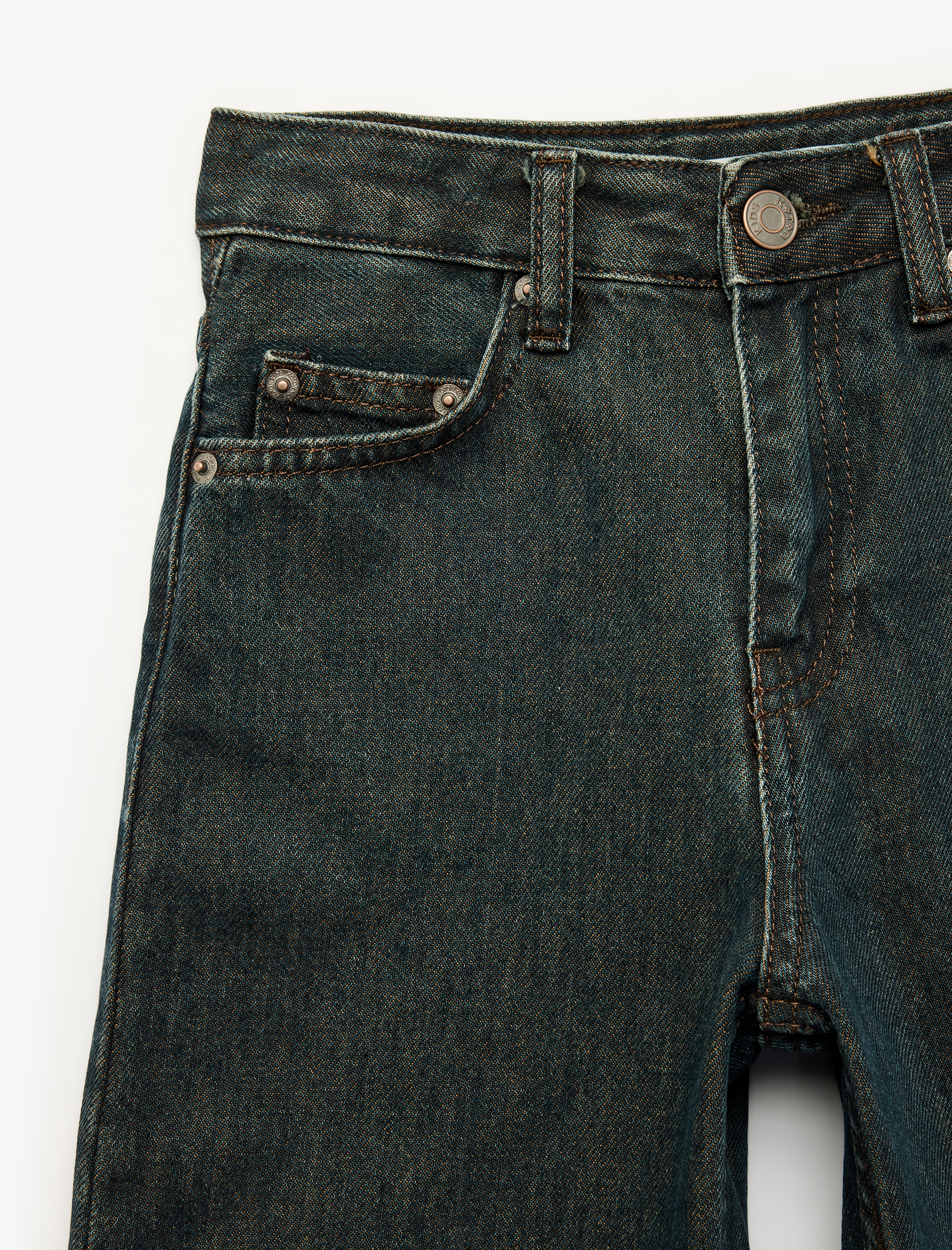  Erkek Çocuk Cepli Rahat Kesim Pamuklu Baggy Denim Pantolon