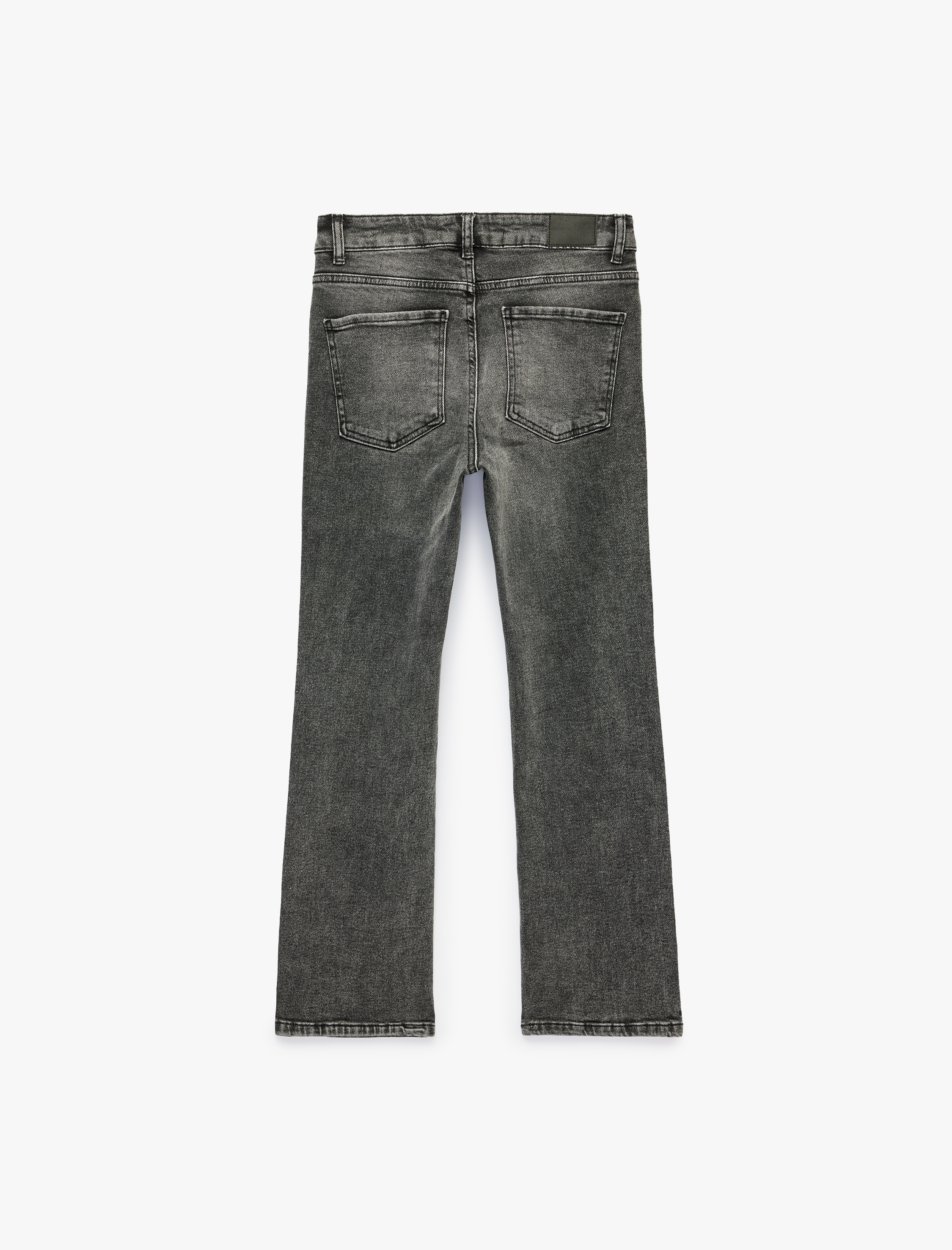 Koton Yüksek Bel Dar Kesim Pamuklu İspanyol Paça Denim Pantolon - Flare Jeans görsel 2