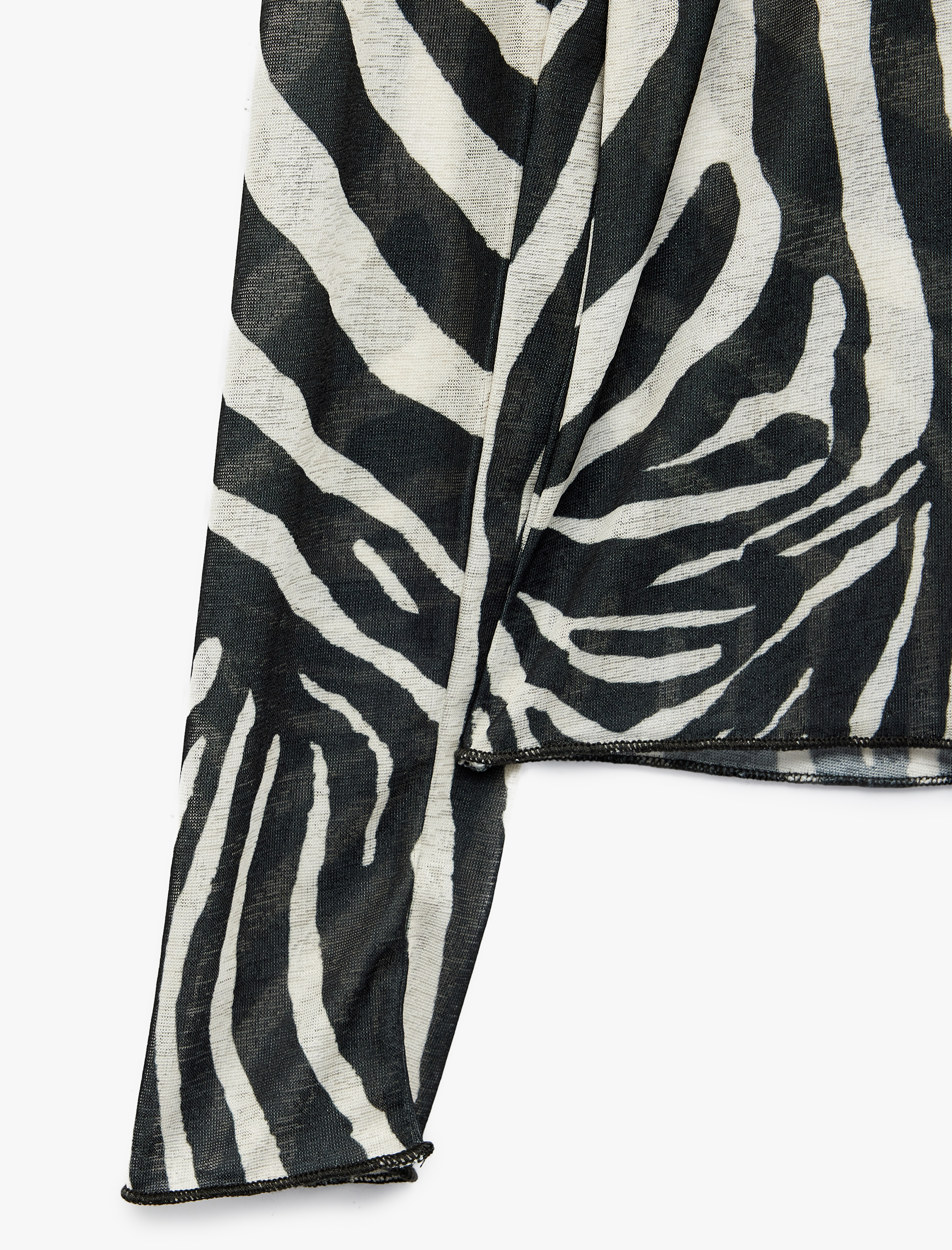 Koton Slim Uzun Kollu Zebra Desenli Dik Yaka Bluz görsel 3