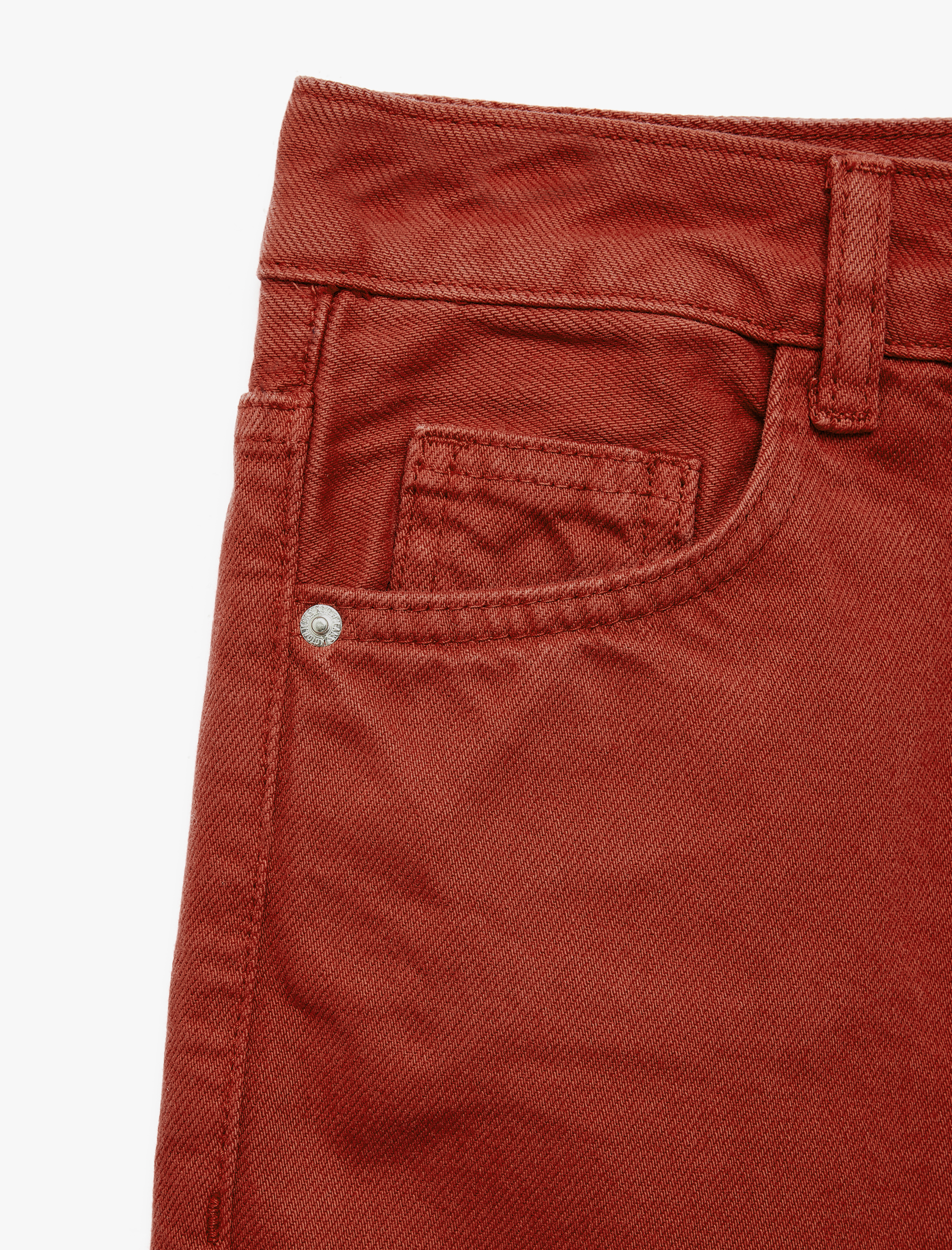   Pamuklu Normal Bel Düğmeli Cepli Uzun Kesim Düz Paça Pantolon - Straight Jeans