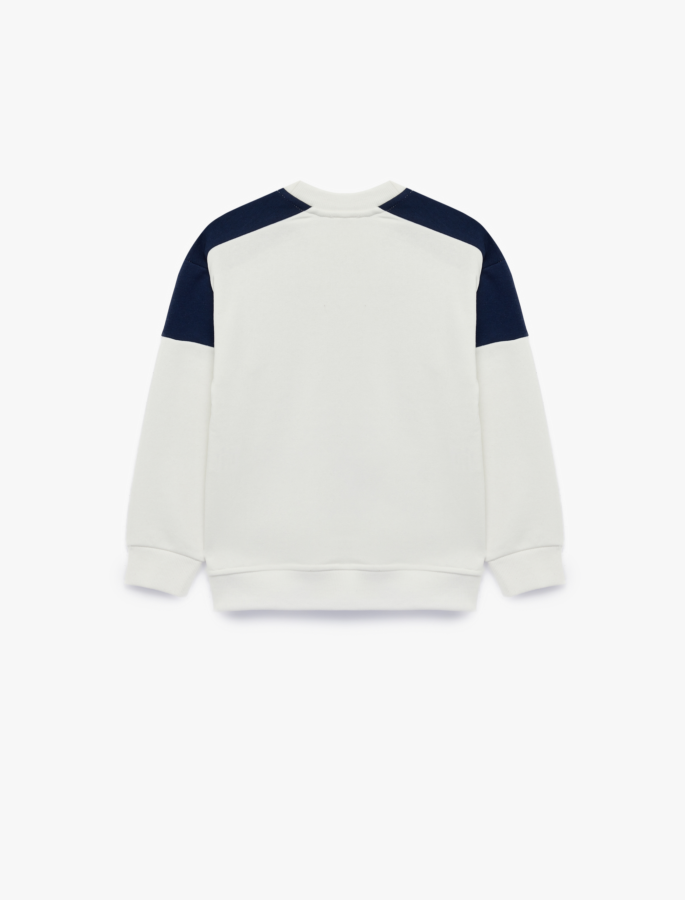 Erkek Çocuk Renk Bloklu Şardonlu Bisiklet Yaka Uzun Kollu Baskılı Sweatshirt