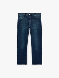 Normal Bel Cepli Pamuklu Straight Fit Jean Pantolon - Mark Jean