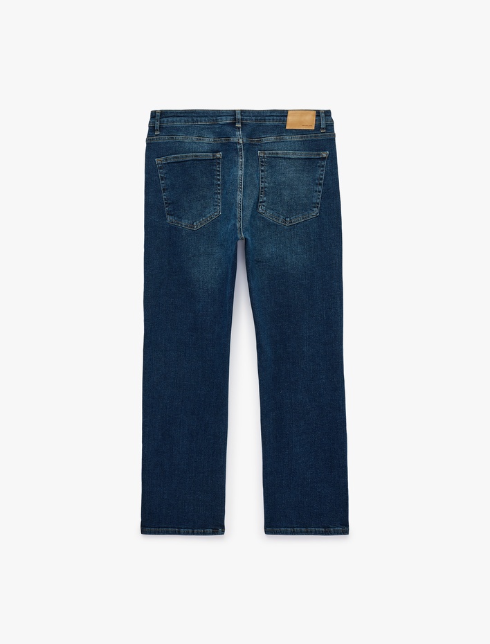  Normal Bel Cepli Pamuklu Straight Fit Jean Pantolon - Mark Jean