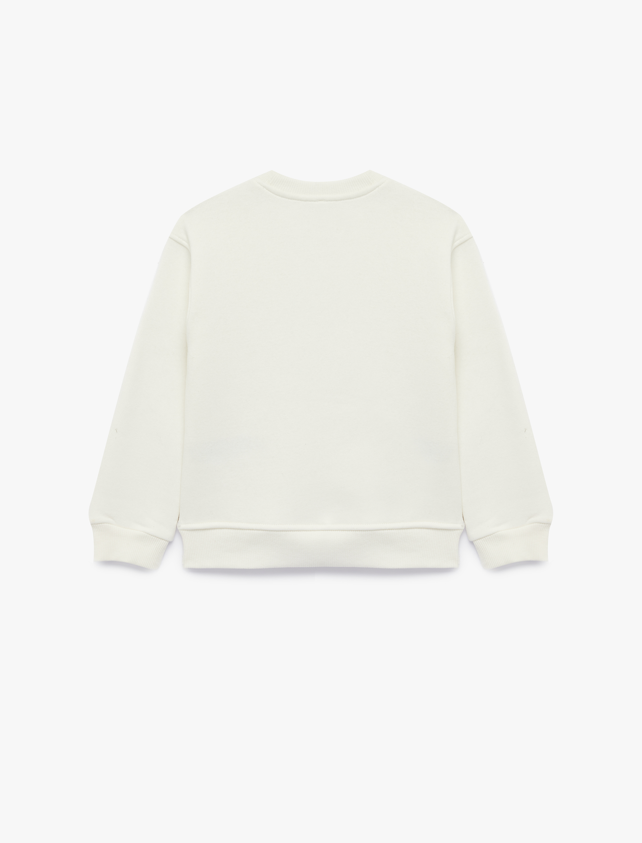  Kız Çocuk Peri Baskılı Bisiklet Yaka Uzun Kollu Şardonlu Sweatshirt