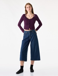 İkili Katmanlı Dantel Detaylı Slim Fit Kaşkorse Bisiklet Yaka Uzun Kollu Tişört