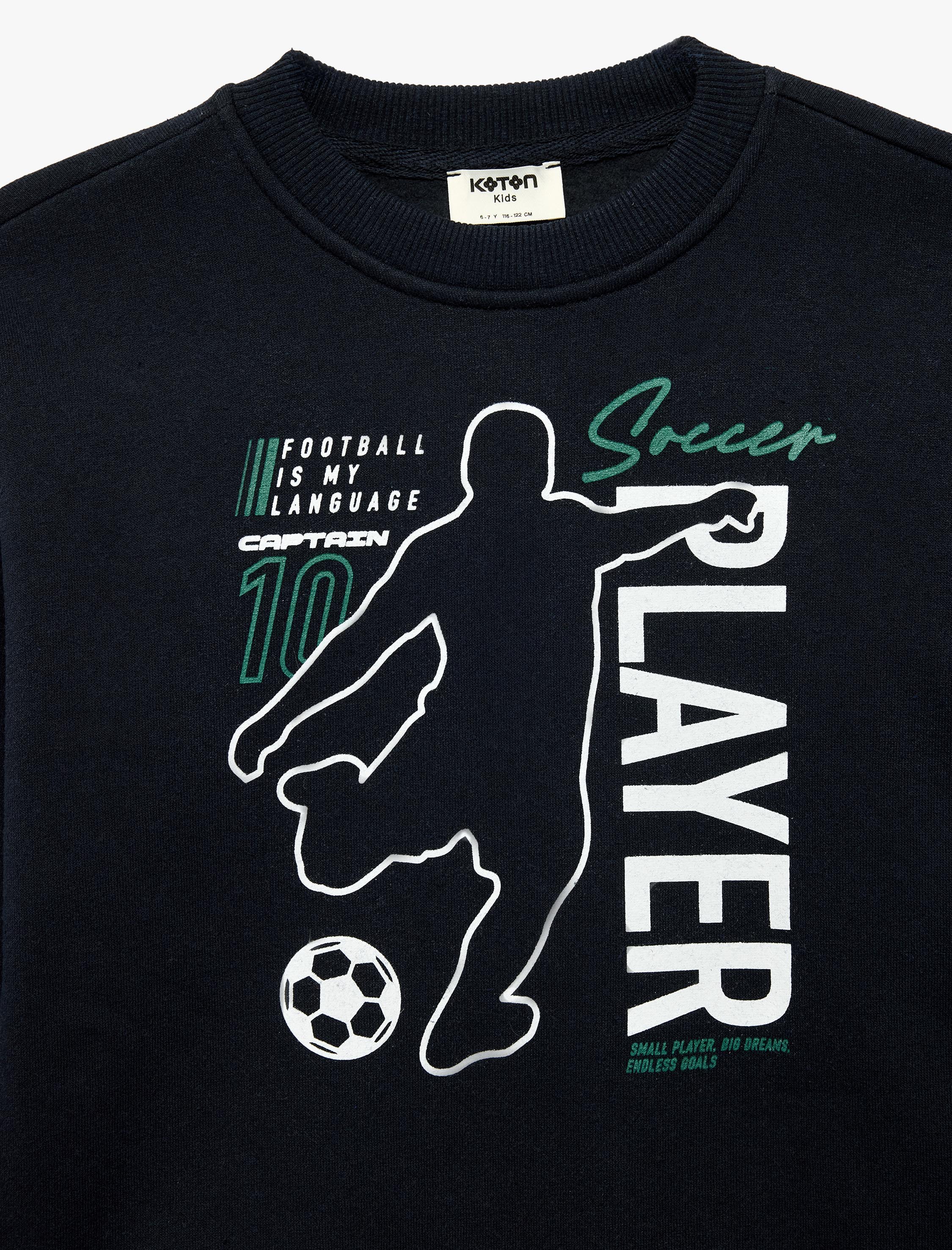  Erkek Çocuk Uzun Kollu Bisiklet Yaka Üç İplik Şardonlu Baskılı Sweatshirt