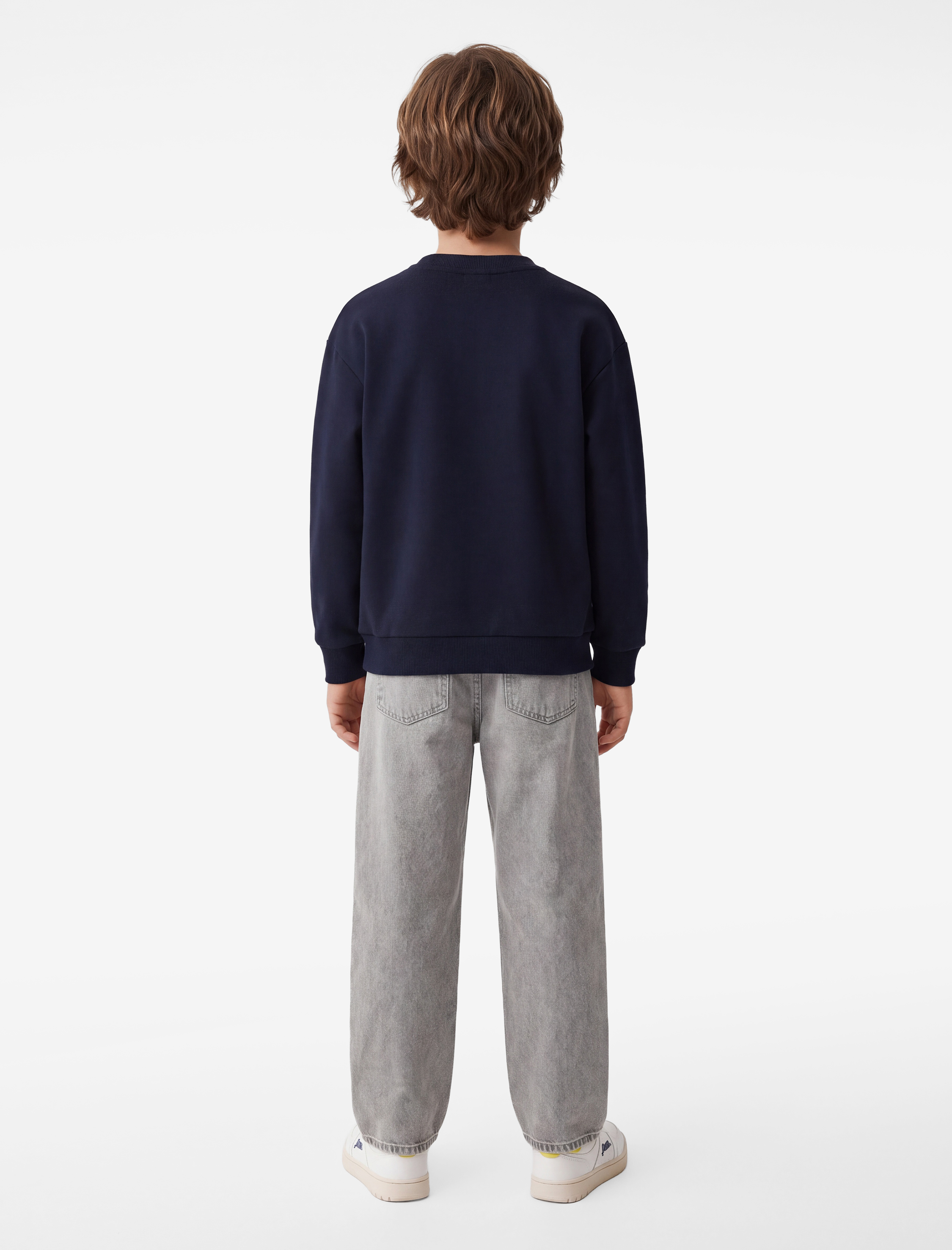  Erkek Çocuk Uzun Kollu Bisiklet Yaka Üç İplik Şardonlu Baskılı Sweatshirt