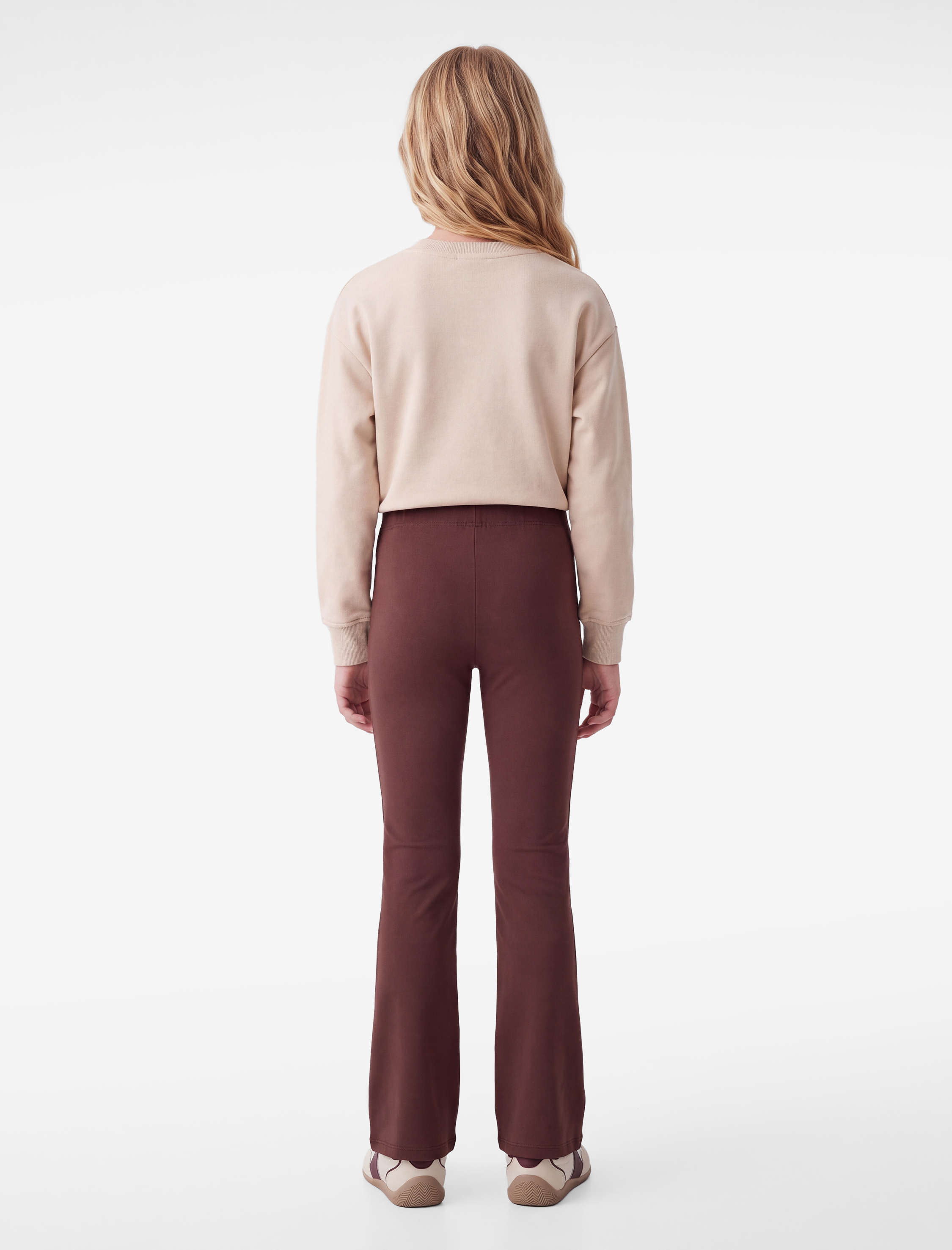  Kız Çocuk Beli Lastikli Slim Fit İspanyol Paça Tayt