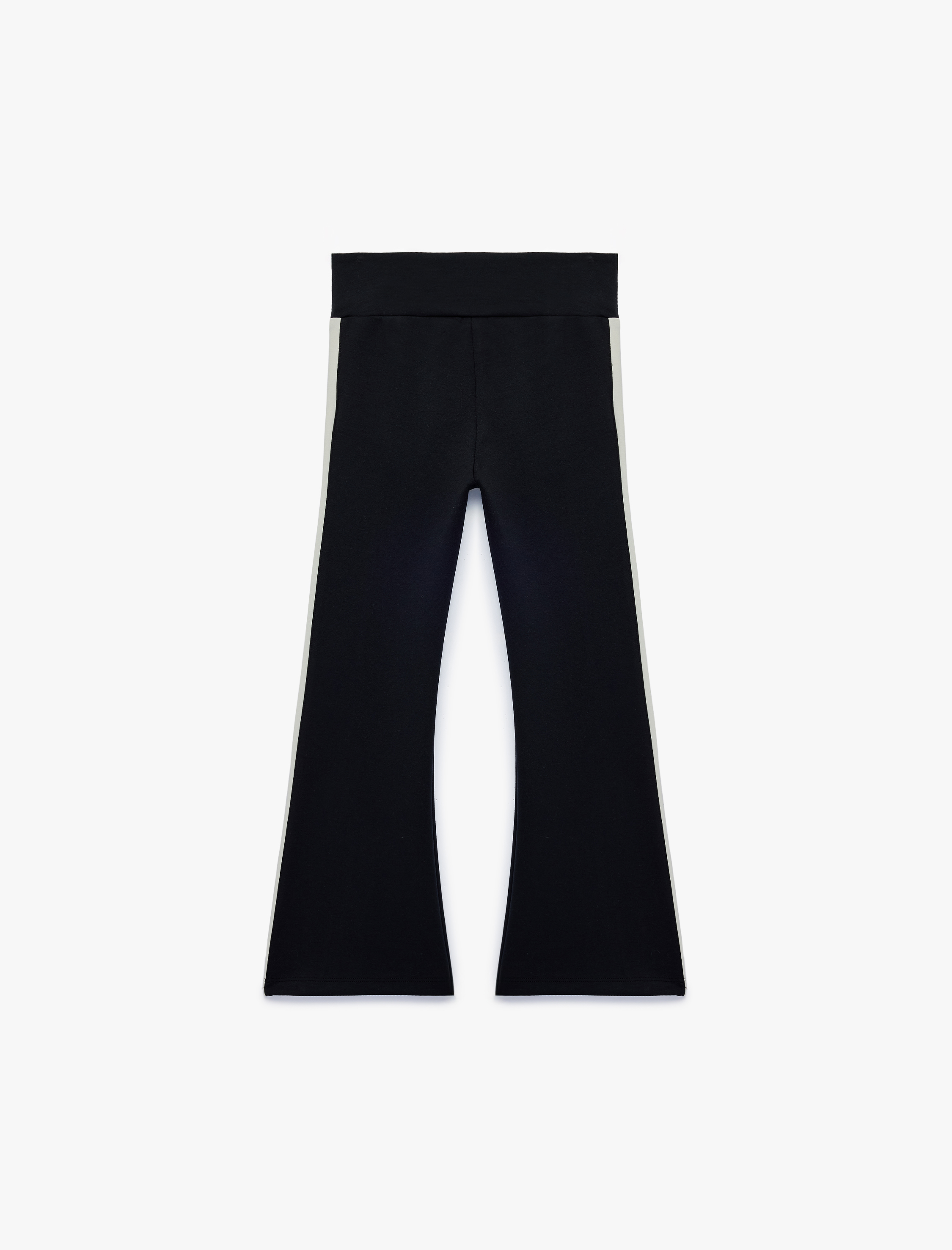  Kız Çocuk Beli Lastikli Slim Fit Viskon Karışımlı İspanyol Paça Tayt
