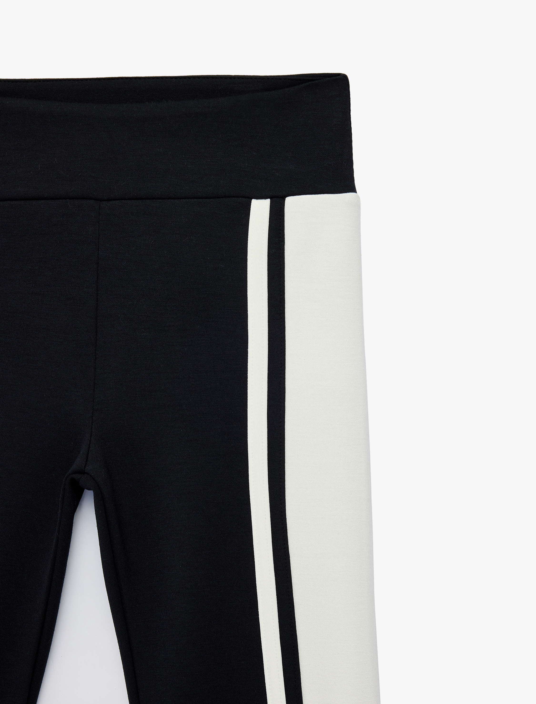 Kız Çocuk Beli Lastikli Slim Fit Viskon Karışımlı İspanyol Paça Tayt