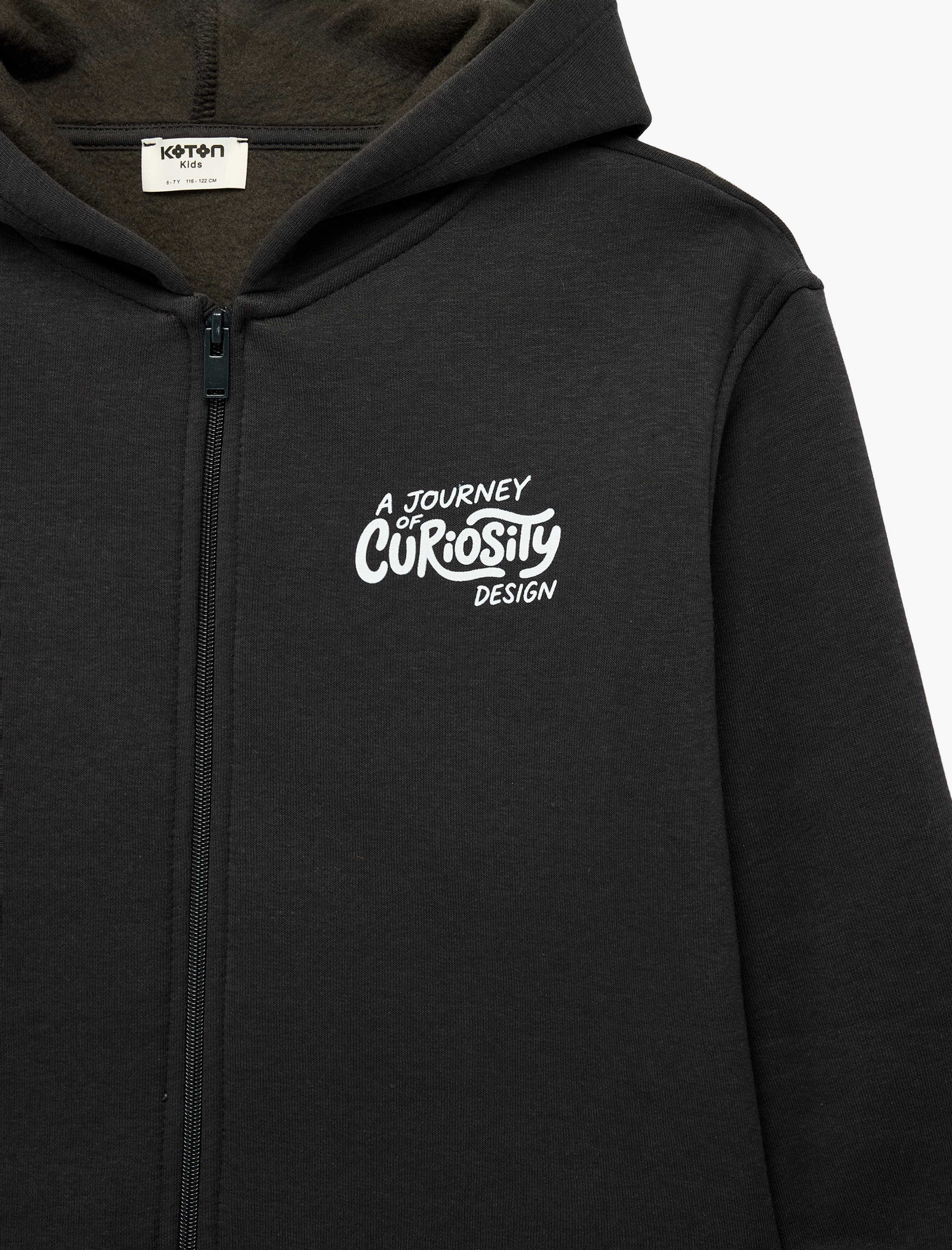  Erkek Çocuk Cepli Uzun Kollu Şardonlu Fermuarlı Kapşonlu Sweatshirt