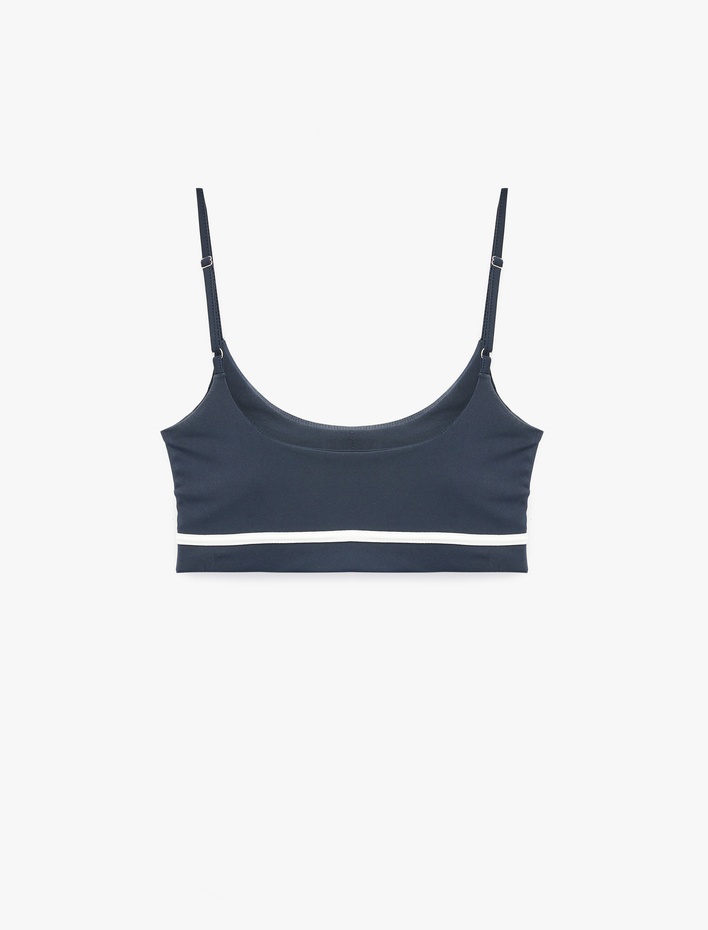  Slim Fit Kolsuz İp Askılı Biyeli Sporcu Sütyeni