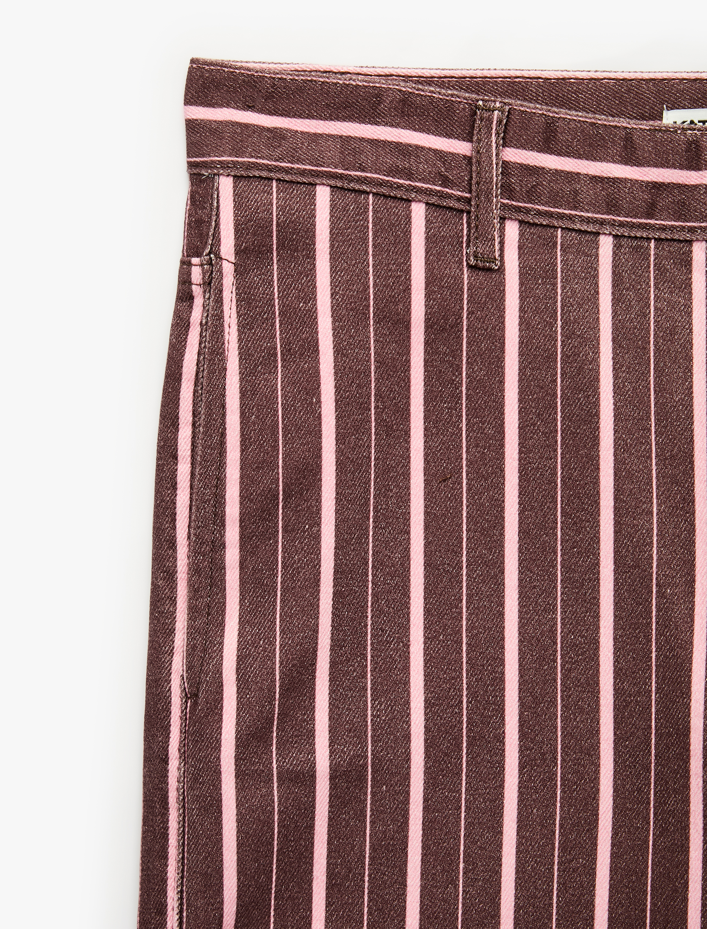   Beş Cepli Rahat Kalıp Pamuklu Düz Paça Çizgili Baggy Pantolon - Baggy Jeans