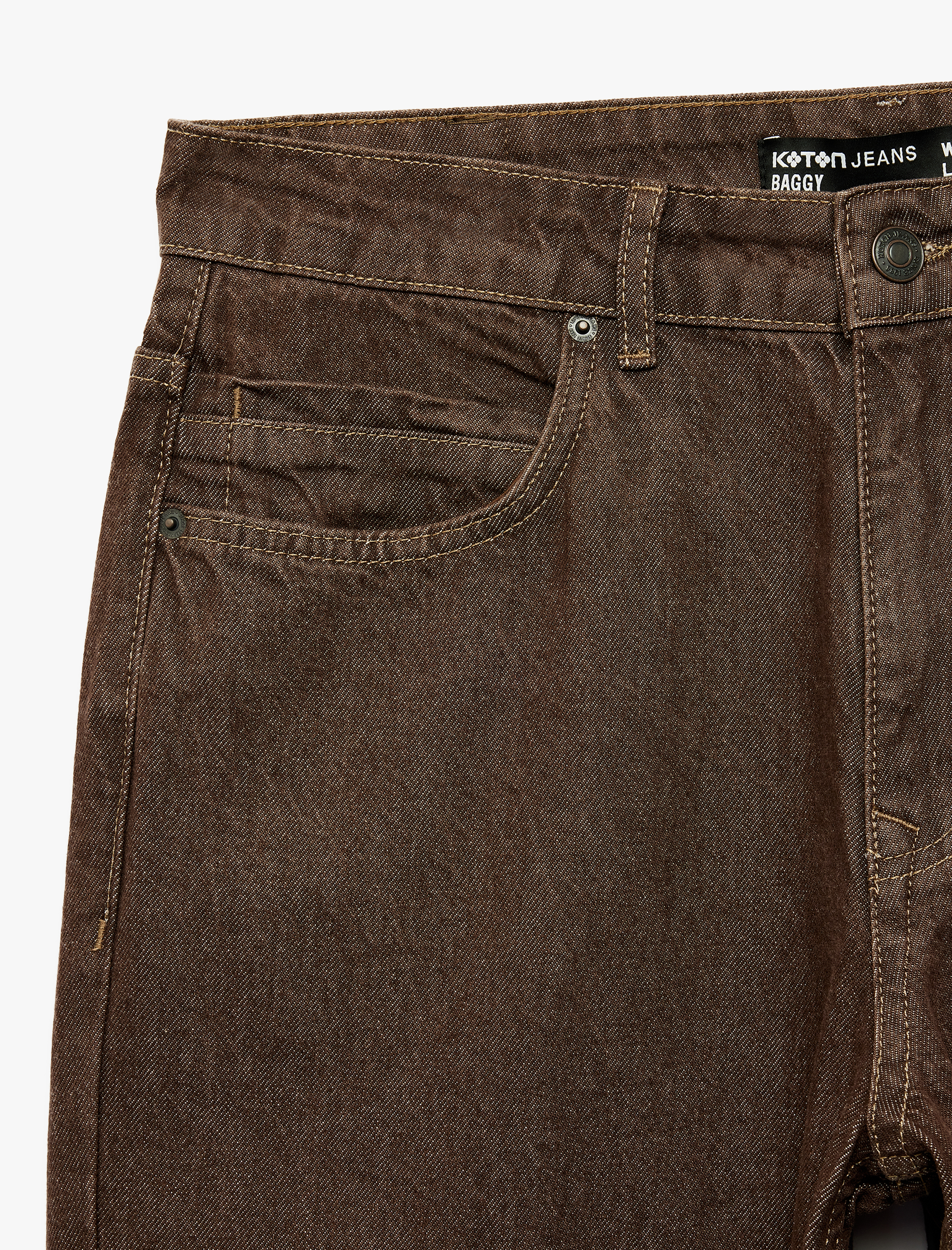   Normal Bel Cepli Pamuklu Vintage Straight Fit Jean Pantolon