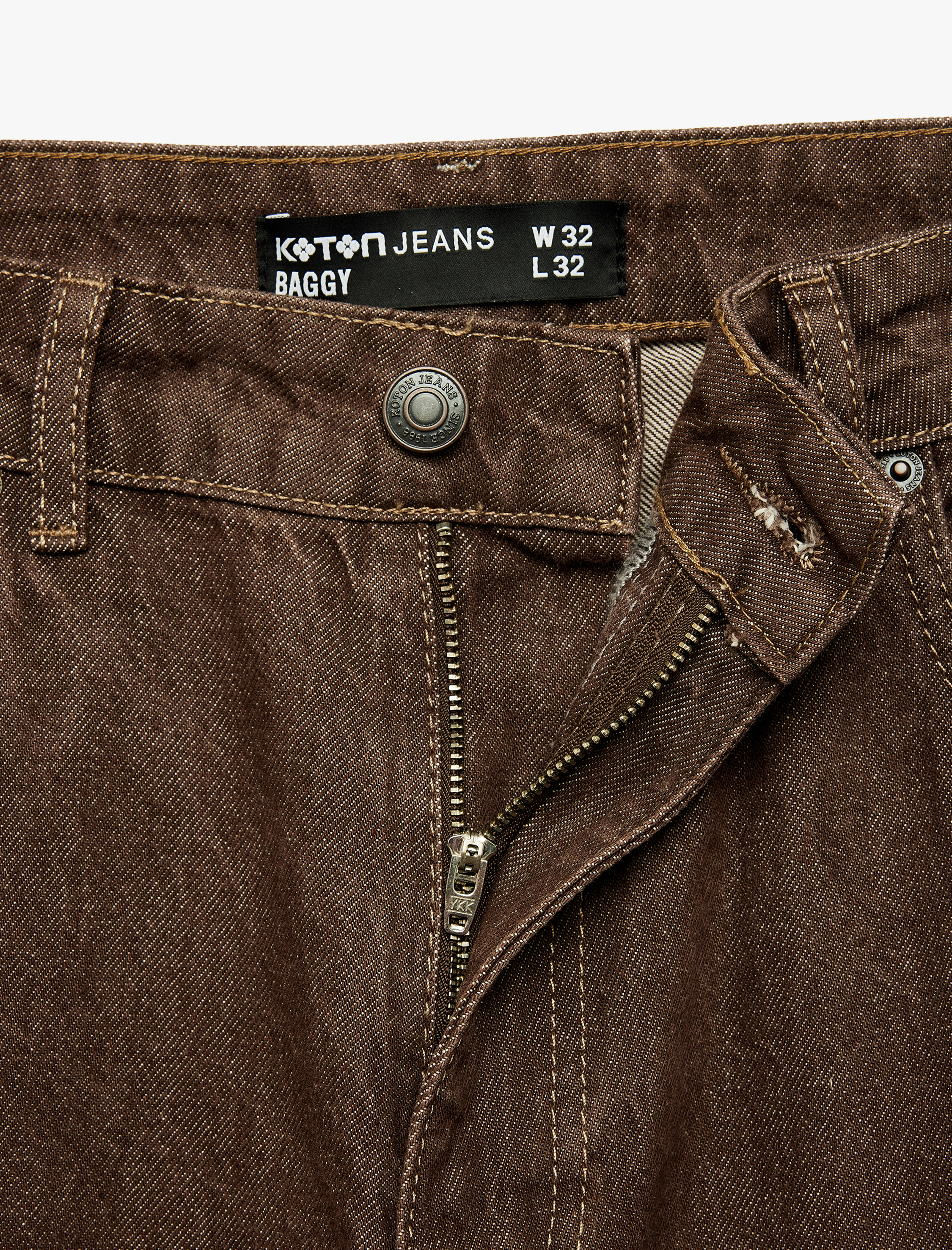   Normal Bel Cepli Pamuklu Vintage Straight Fit Jean Pantolon