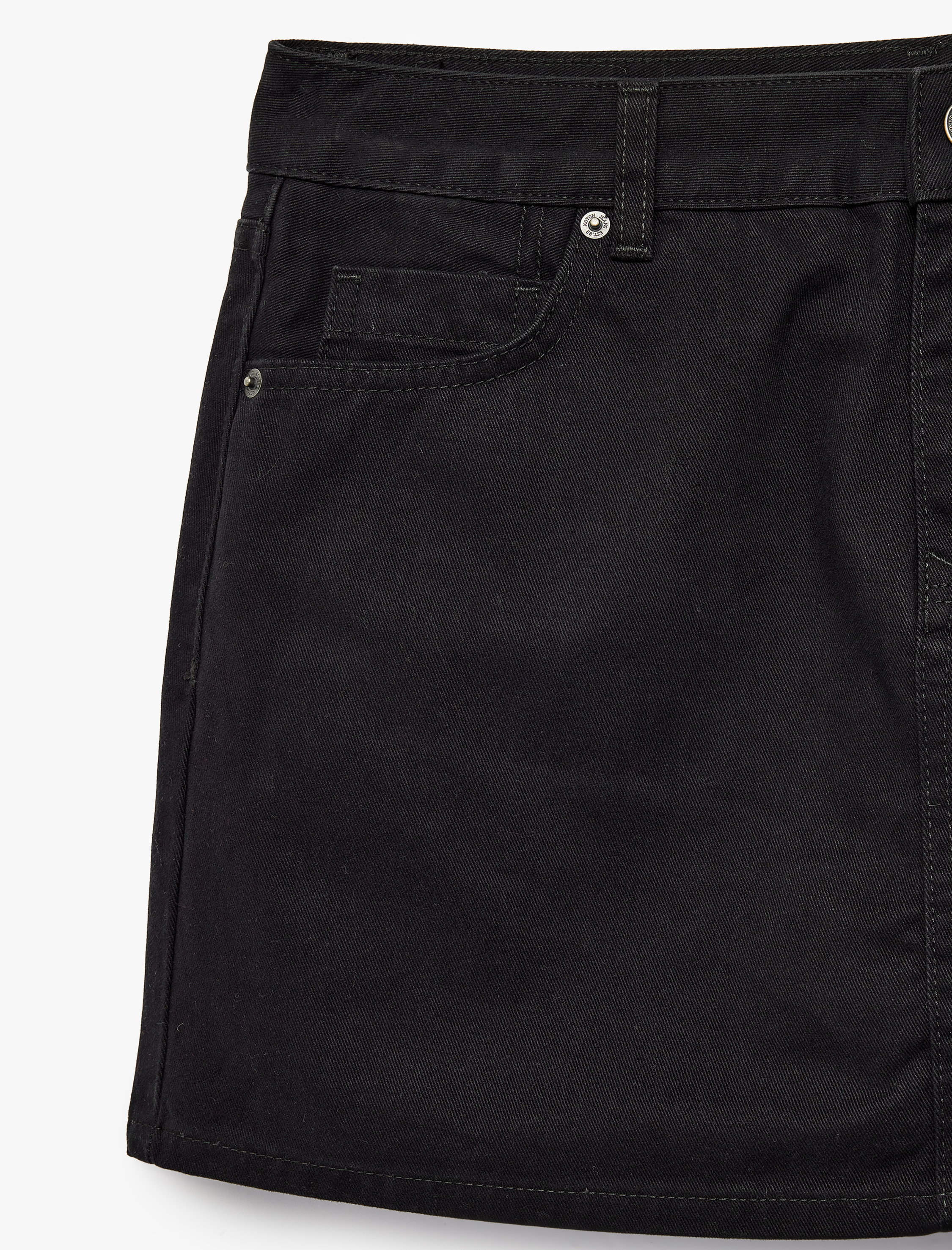   Pamuklu Normal Bel Cepli Mini Denim Şort Etek
