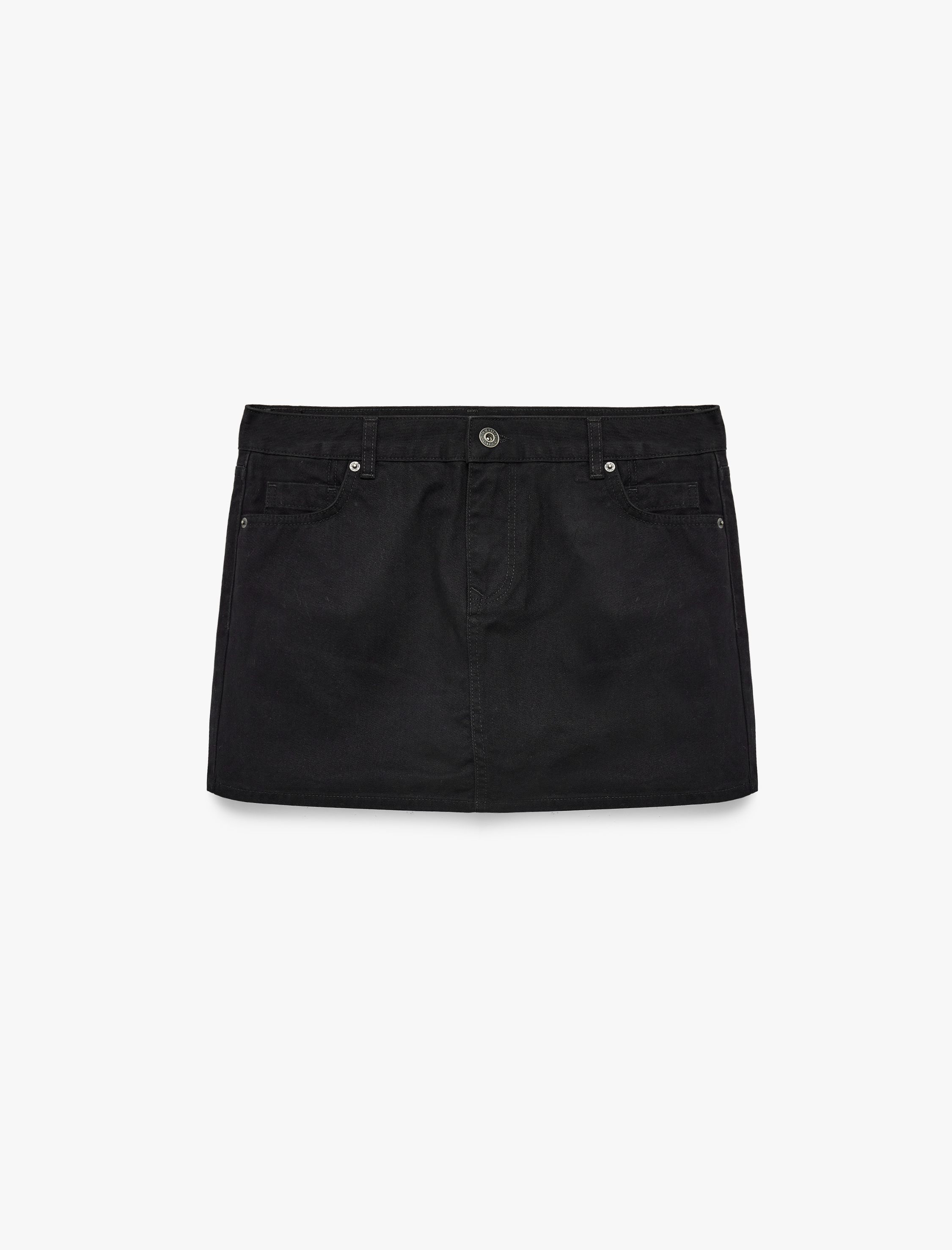   Pamuklu Normal Bel Cepli Mini Denim Şort Etek