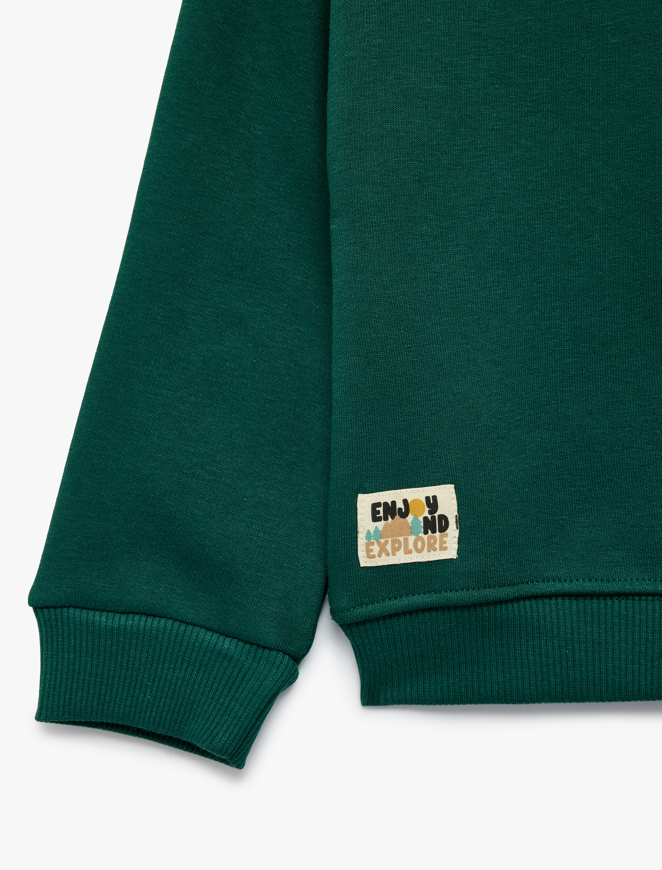  Erkek Bebek Şardonlu Dik Yaka Yarım Fermuarlı Uzun Kollu Oversize Sweatshirt