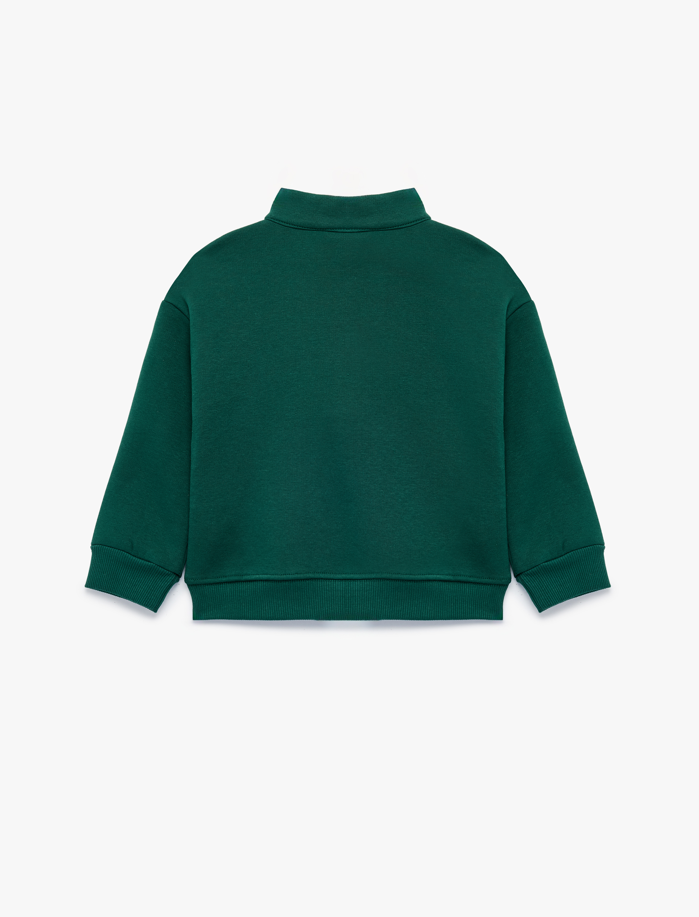 Erkek Bebek Şardonlu Dik Yaka Yarım Fermuarlı Uzun Kollu Oversize Sweatshirt