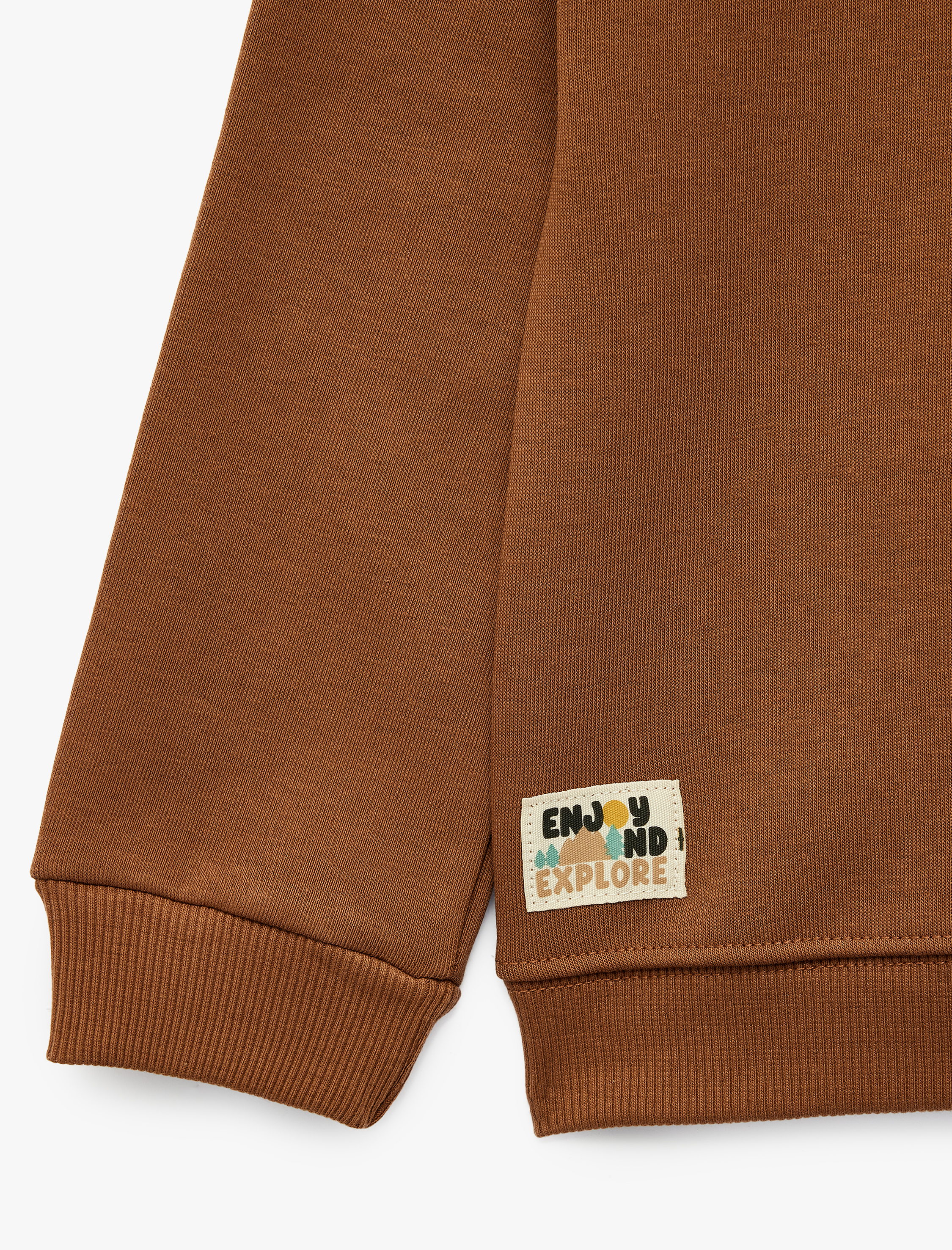  Erkek Bebek Şardonlu Dik Yaka Yarım Fermuarlı Uzun Kollu Oversize Sweatshirt