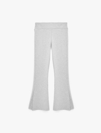 Modal Kumaş Slim Fit İspanyol Paça Yırtmaçlı Tayt