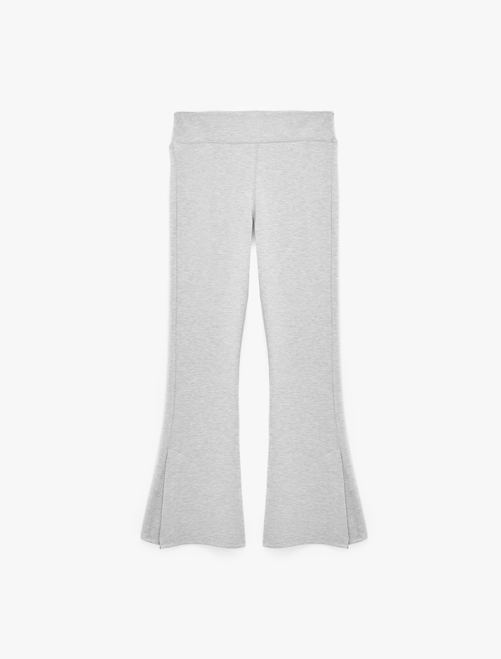  Modal Kumaş Slim Fit İspanyol Paça Yırtmaçlı Tayt
