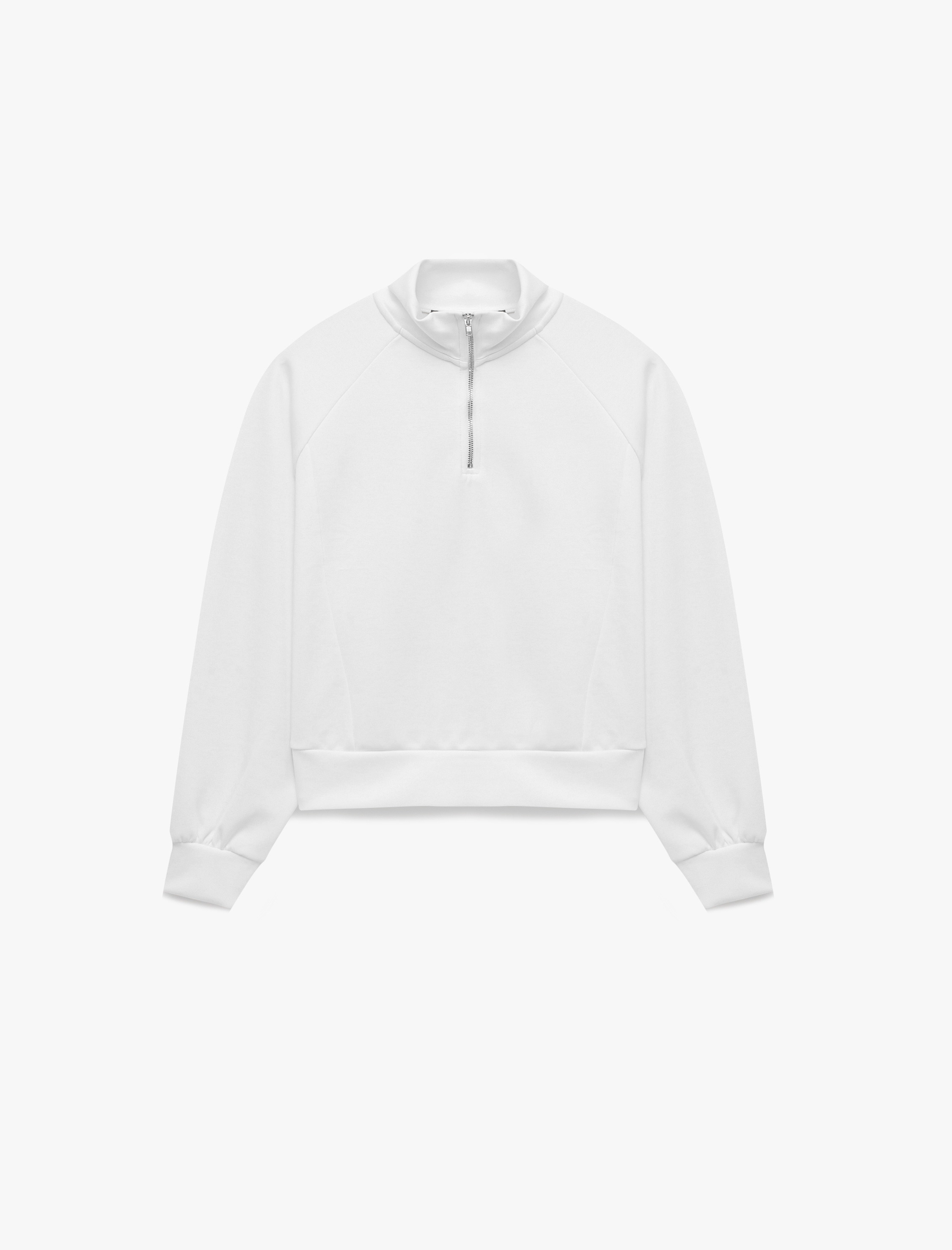   Modal Kumaş Regular Fit Uzun Kollu Dik Yaka Yarım Fermuarlı Sweatshirt