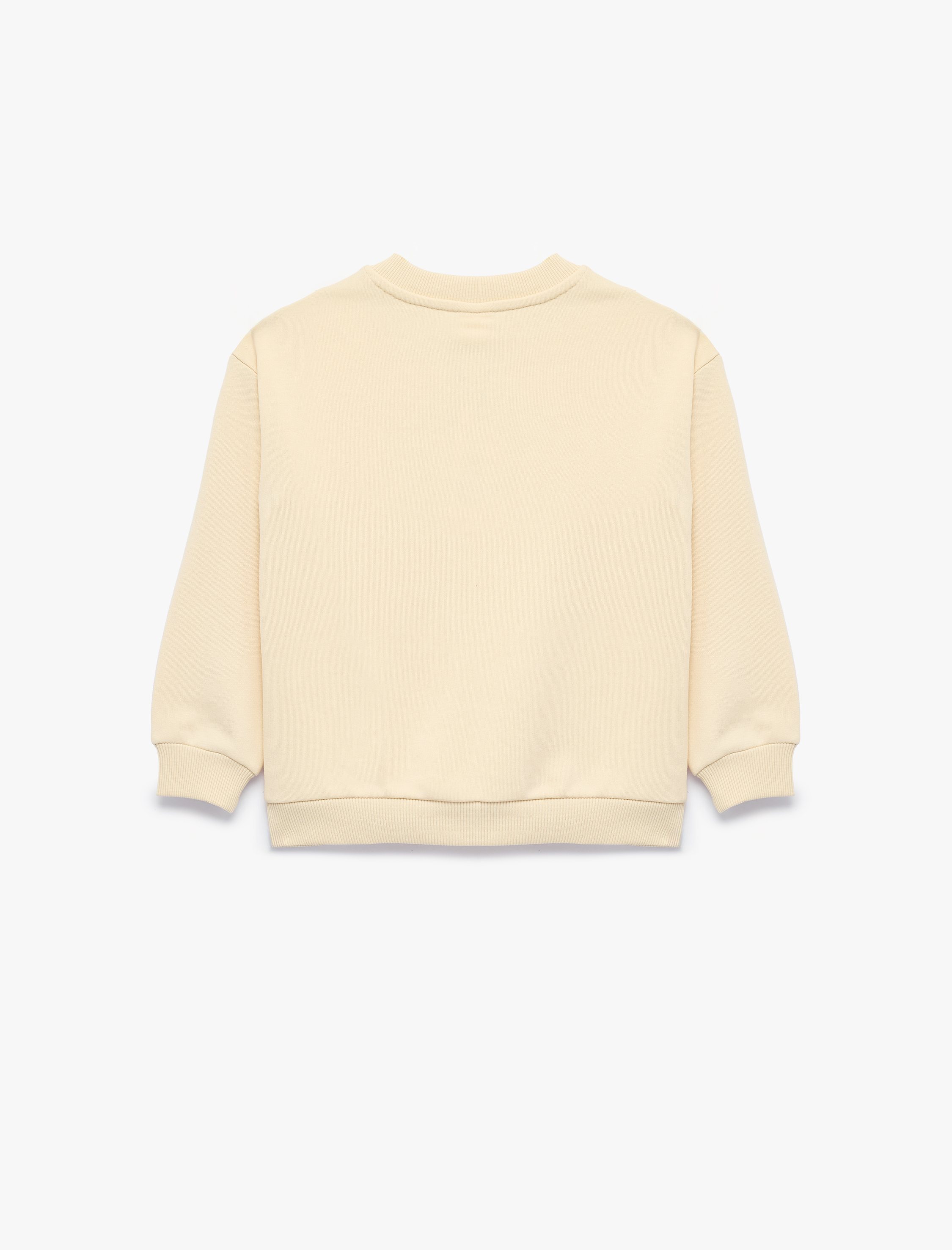  Kız Bebek Şardonlu Uzun Kollu Bisiklet Yaka Baskılı Sweatshirt