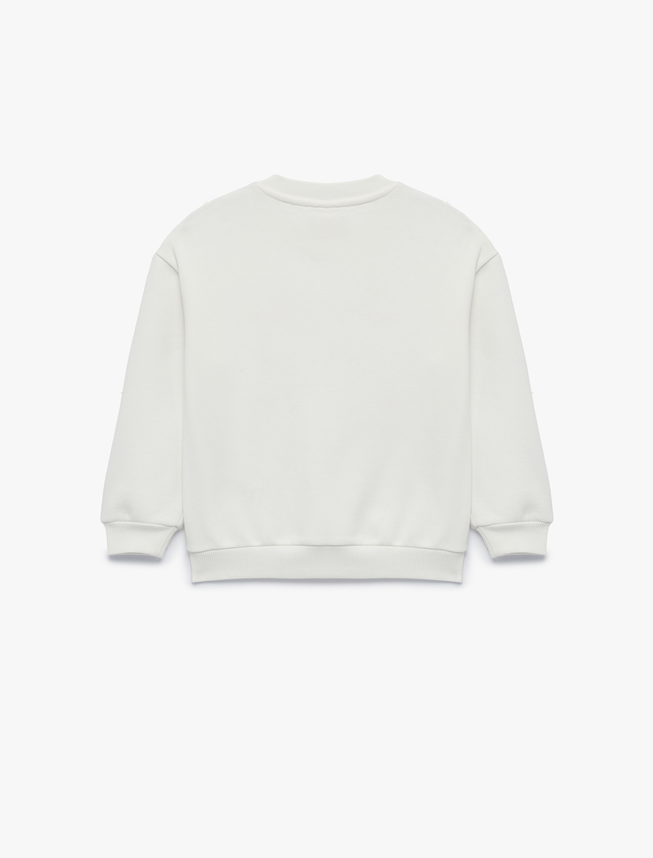  Kız Bebek Şardonlu Bisiklet Yaka Uzun Kollu İşlemeli Sweatshirt