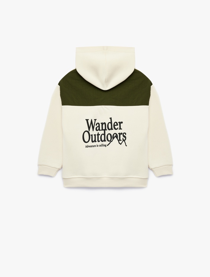 Erkek Çocuk Nakışlı Şardonlu Uzun Kollu Oversize Kapşonlu Sweatshirt