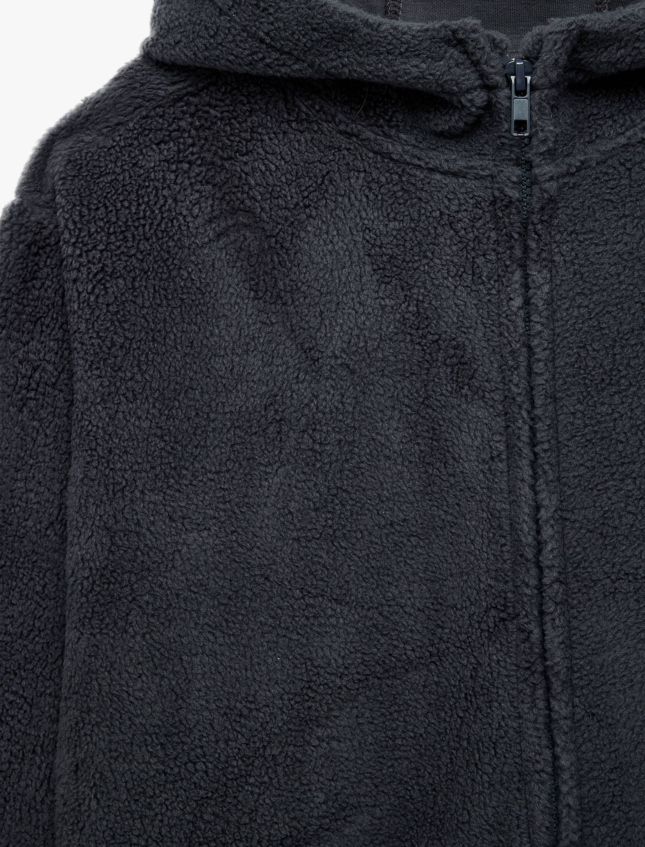  Erkek Çocuk Uzun Kollu Dokulu Fermuarlı Kapşonlu Polar Sweatshirt