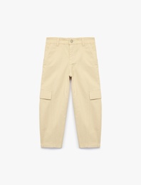 Cepli Bol Kesim Pamuklu Gabardin Pantolon