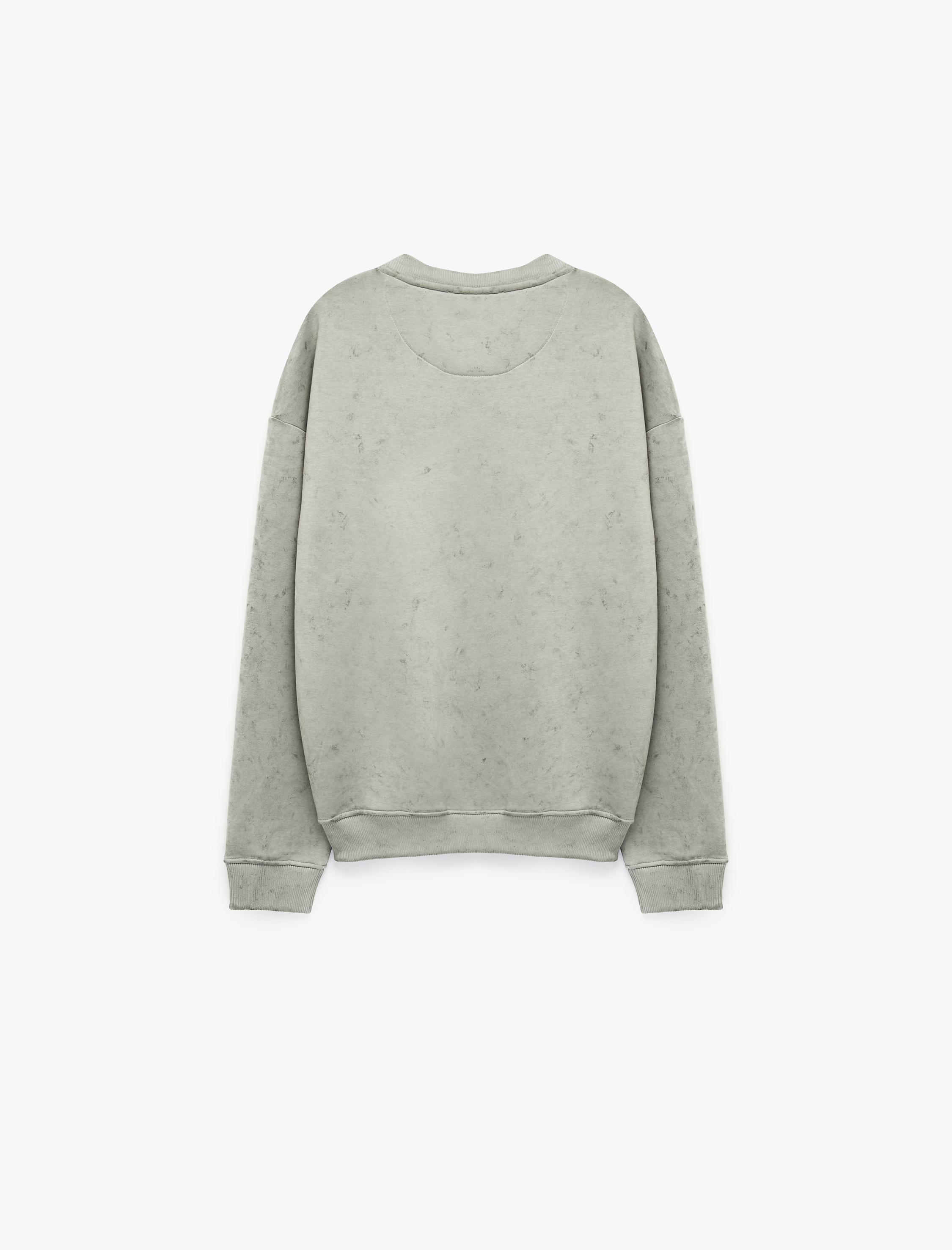   Üç İplik Şardonlu Rahat Kalıp Yıkamalı Bisiklet Yaka Baskılı Sweatshirt