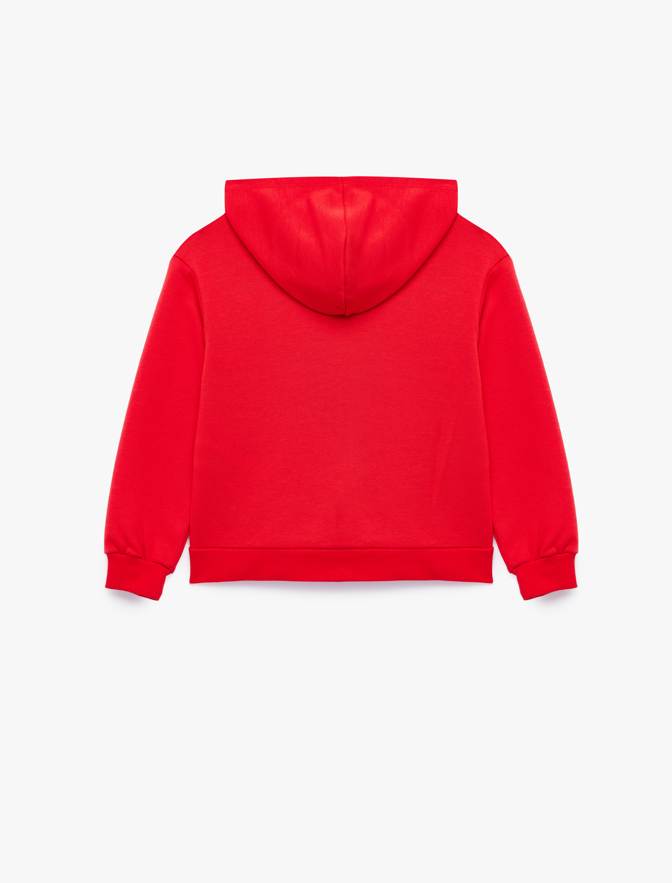  Kız Çocuk Cepli Uzun Kollu Baskılı Oversize Kapşonlu Fermuarlı Sweatshirt