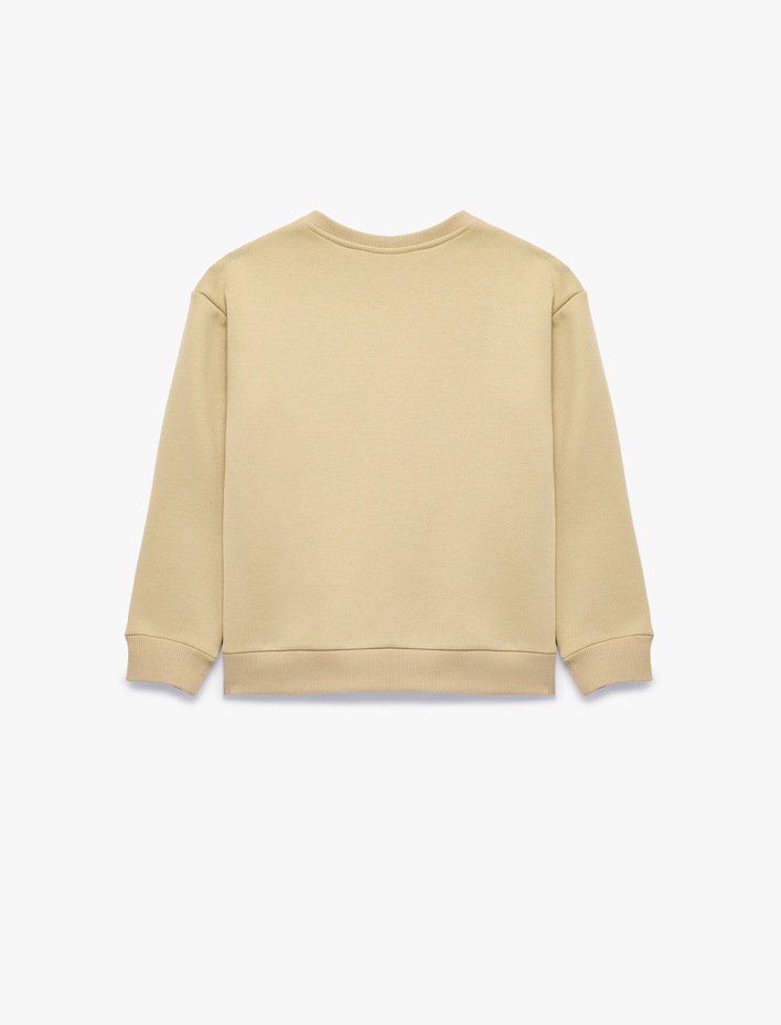 Erkek Çocuk Şardonlu Bisiklet Yaka Uzun Kollu Baskılı Sweatshirt