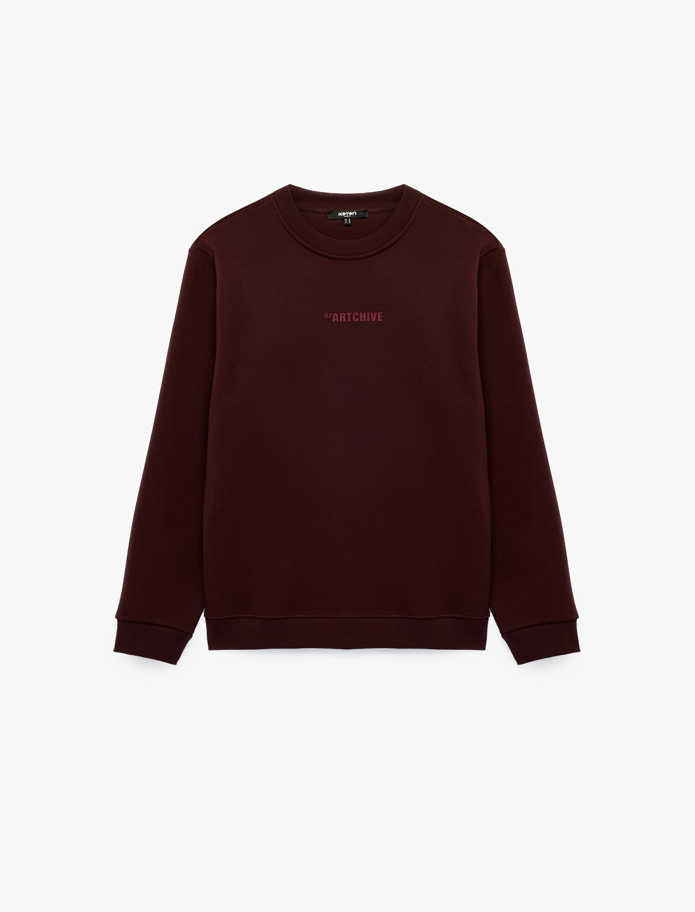   Şardonlu Regular Fit Bisiklet Yaka Uzun Kollu Baskılı Sweatshirt