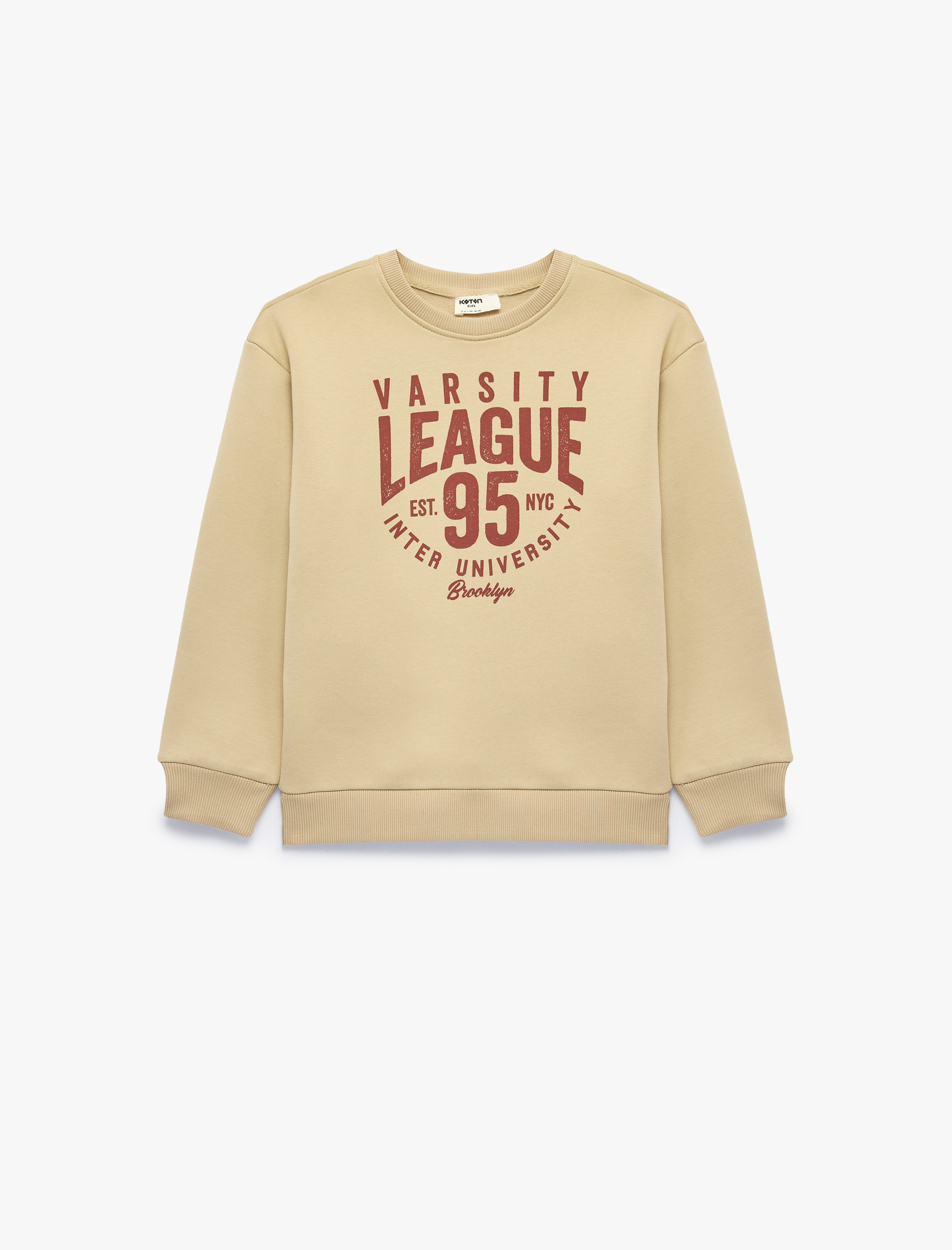  Erkek Çocuk Şardonlu Bisiklet Yaka Uzun Kollu Baskılı Sweatshirt