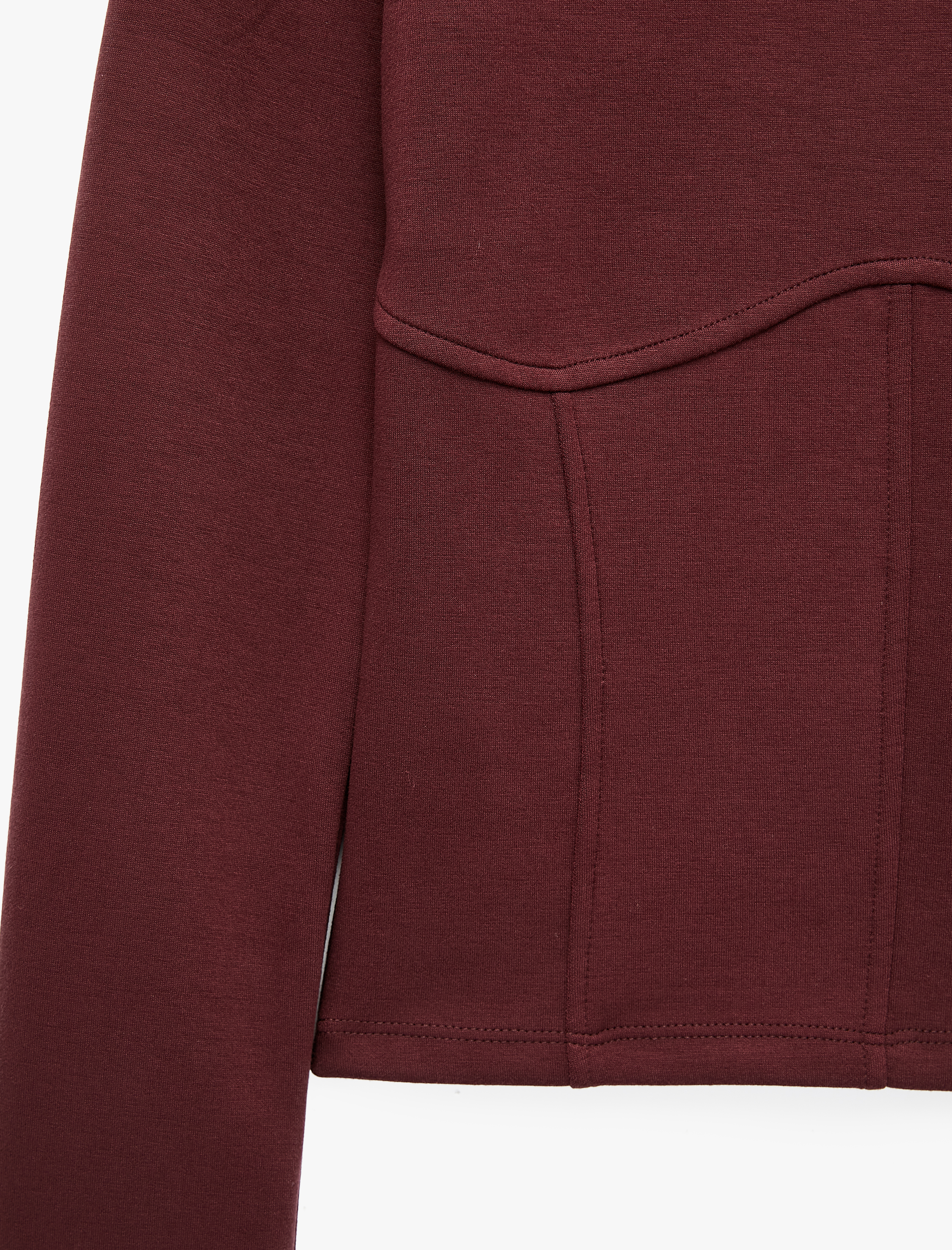   Balenli Korse Detaylı Bisiklet Yaka Slim Fit Uzun Kollu Tişört