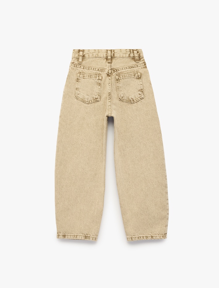 Erkek Çocuk Cepli Pamuklu Baggy Denim Pantolon