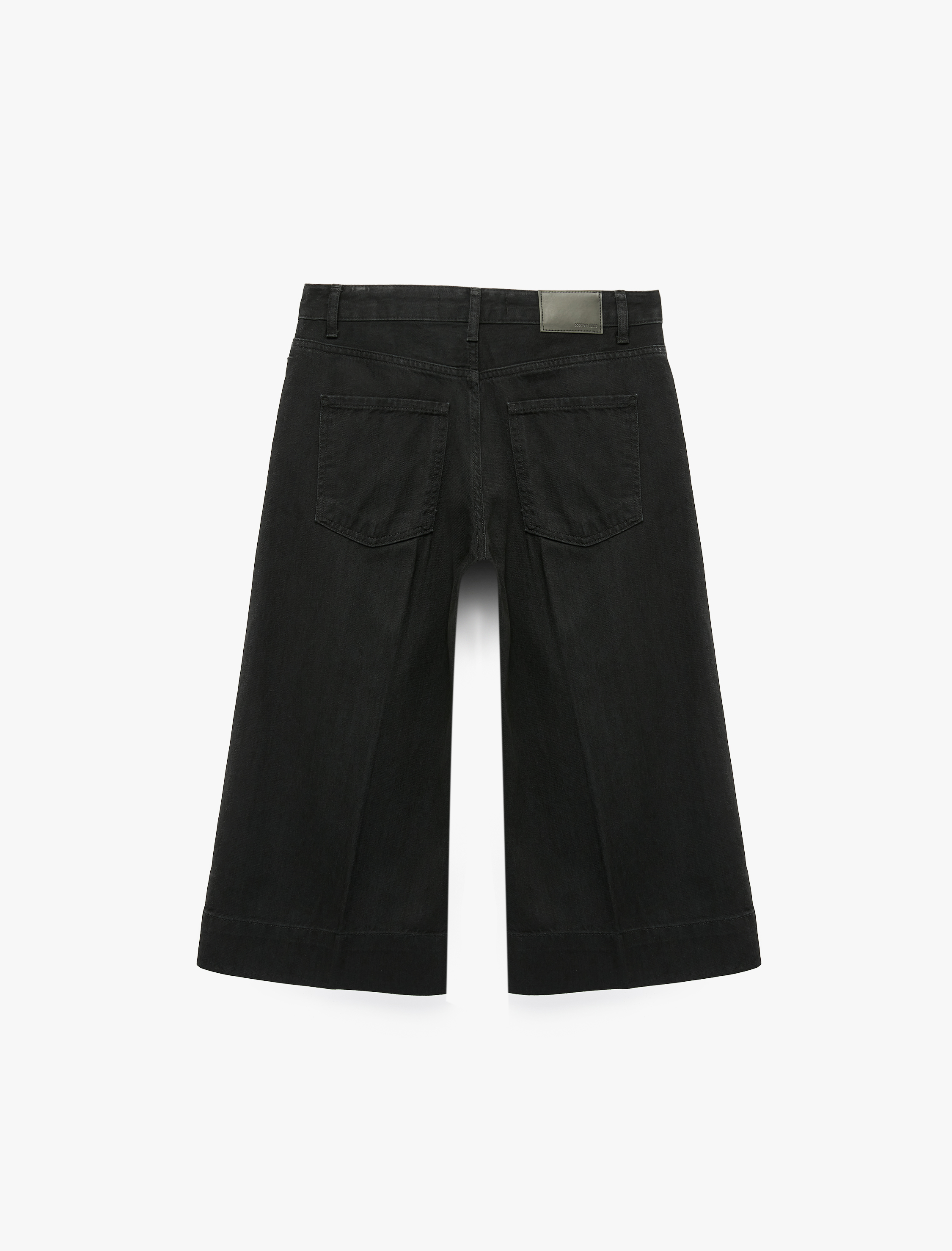   Normal Bel Rahat Kalıp Cepli Kısa Geniş Paça Denim Pantolon - Culotte Jeans