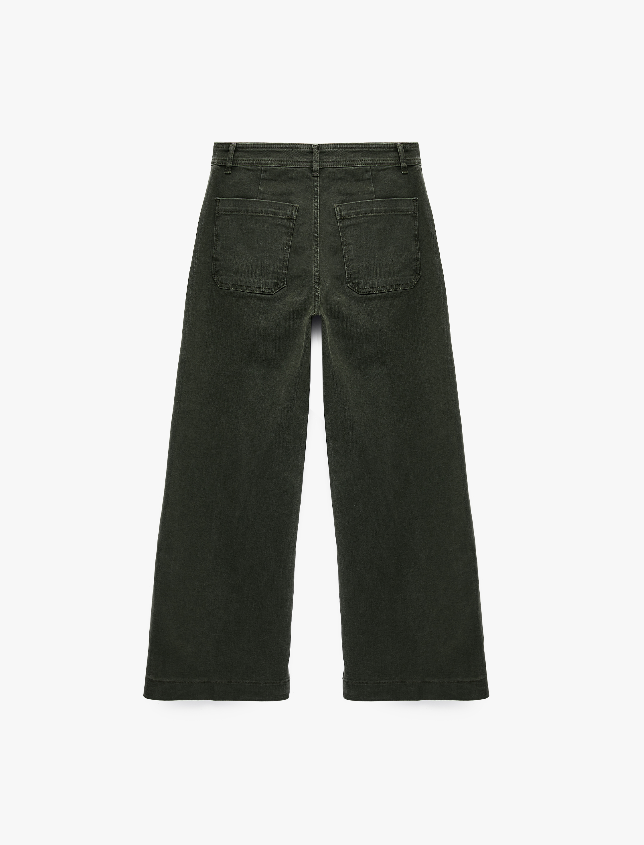   Normal Bel Cep Detaylı Kısa Geniş Paça Denim Pantolon - Culotte Jeans