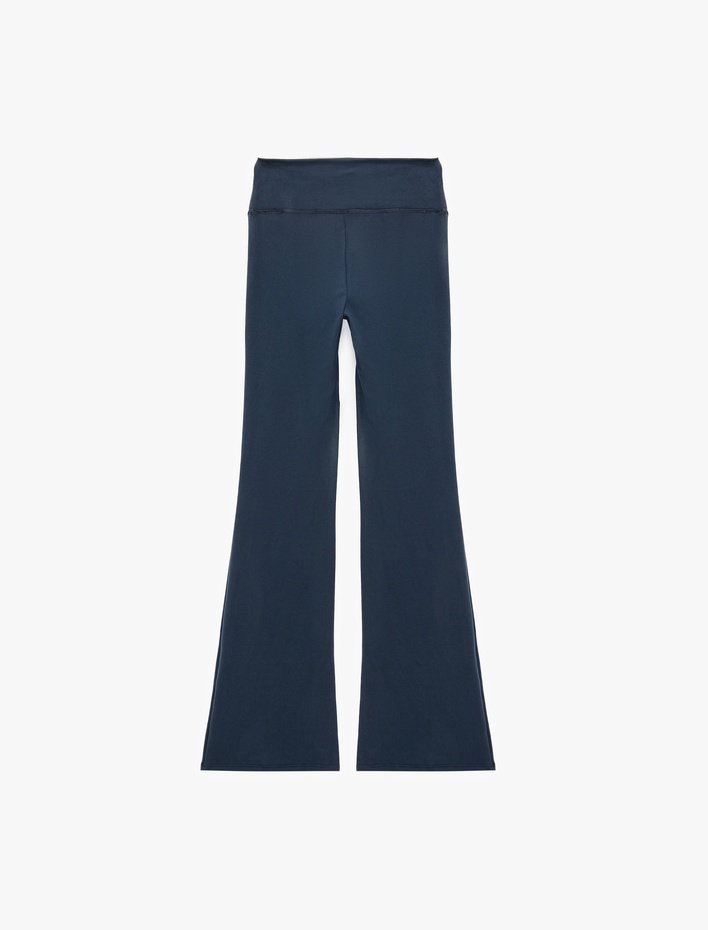  Yüksek Bel Slim Fit İspanyol Paça Baskılı Spor Tayt